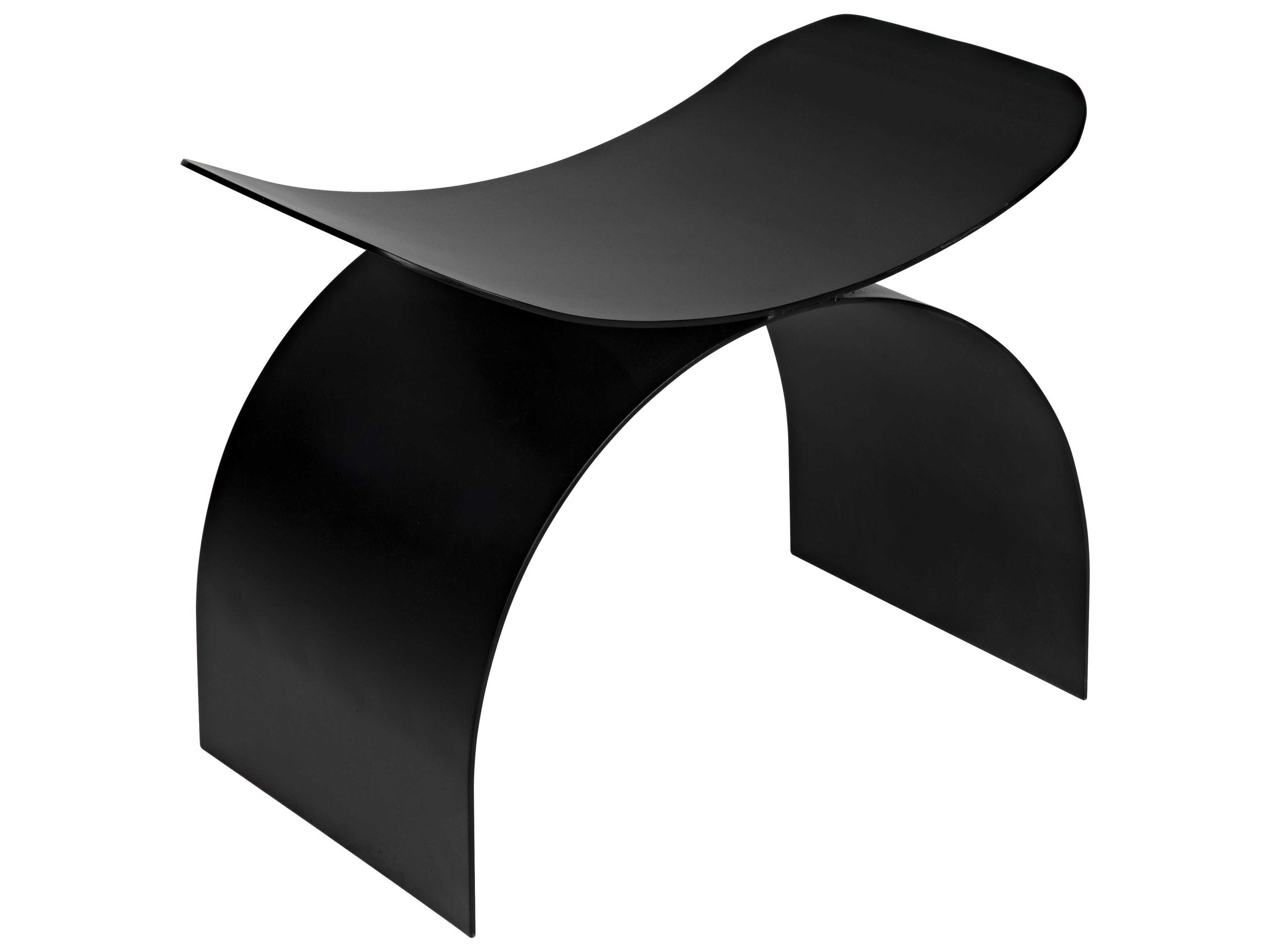 Noir Black Metal Accent Stool