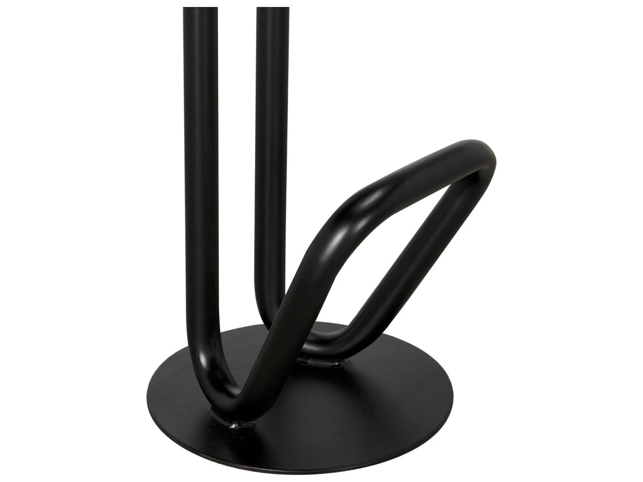 Noir Hook Matte Black Walnut Wood Bar Stool