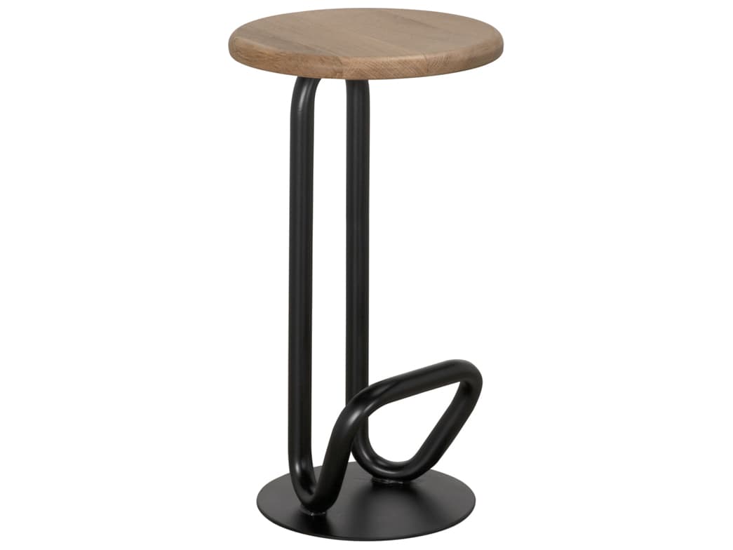 Noir Hook Matte Black Walnut Wood Counter Stool