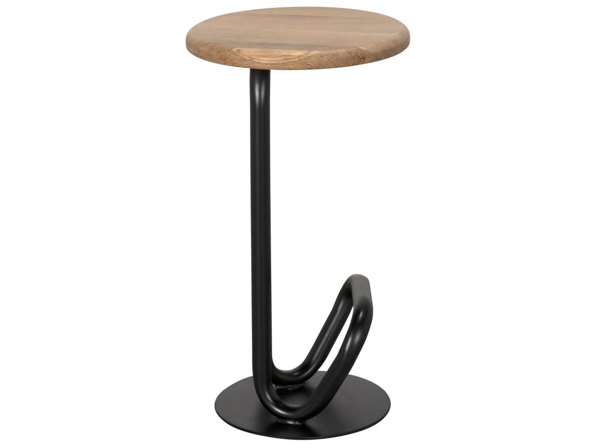 Noir Hook Matte Black Walnut Wood Counter Stool