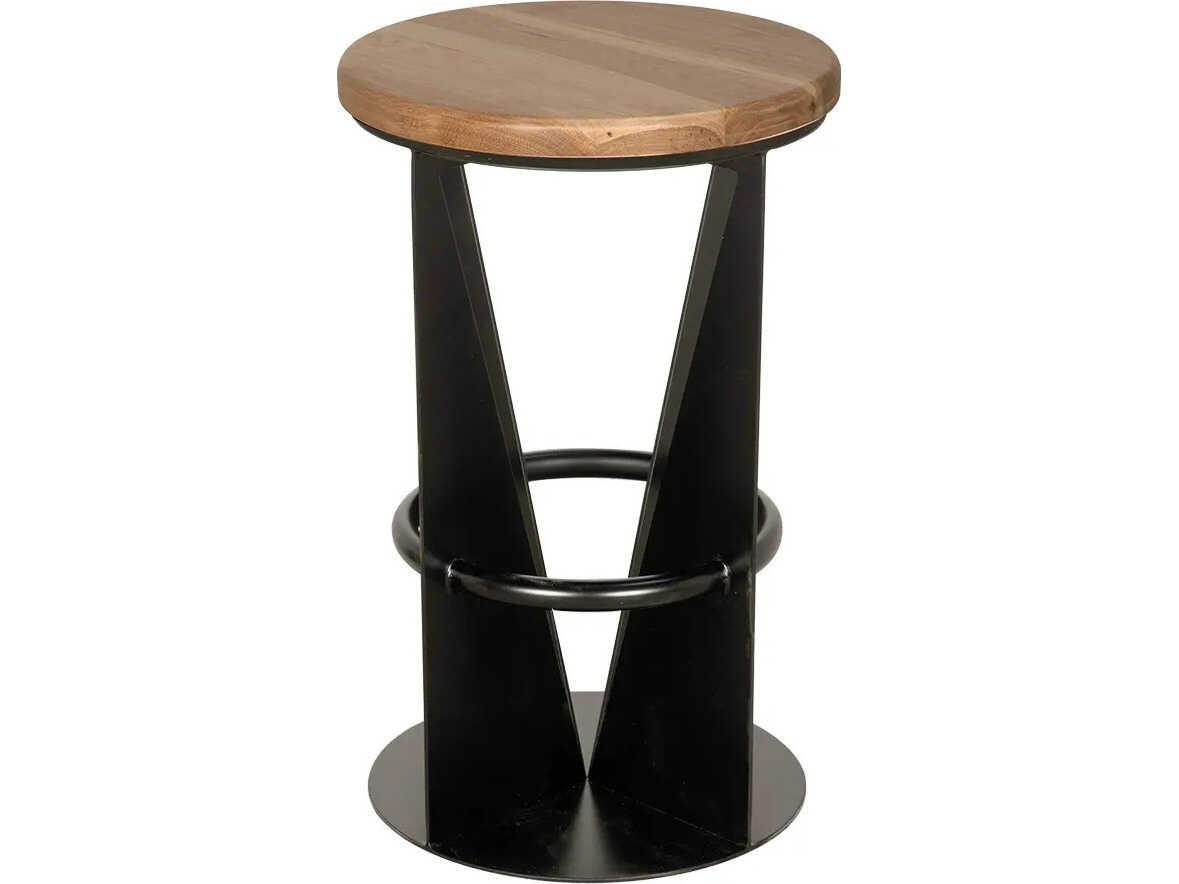 Noir Nagoya Matte Black Oak Wood Counter Stool