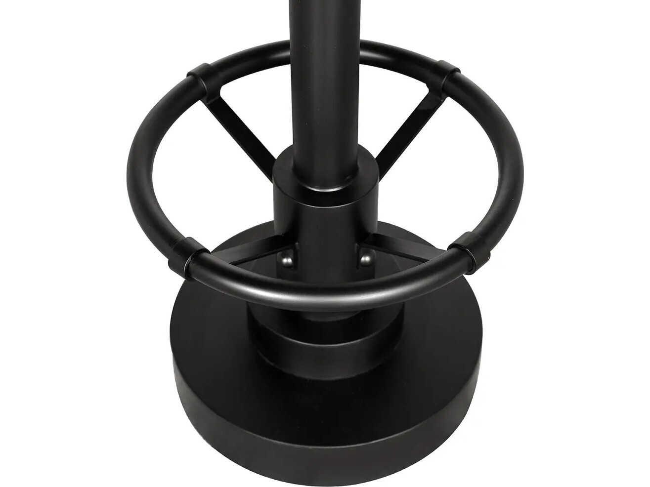 Noir Brisbane Matte Black Leather Counter Stool