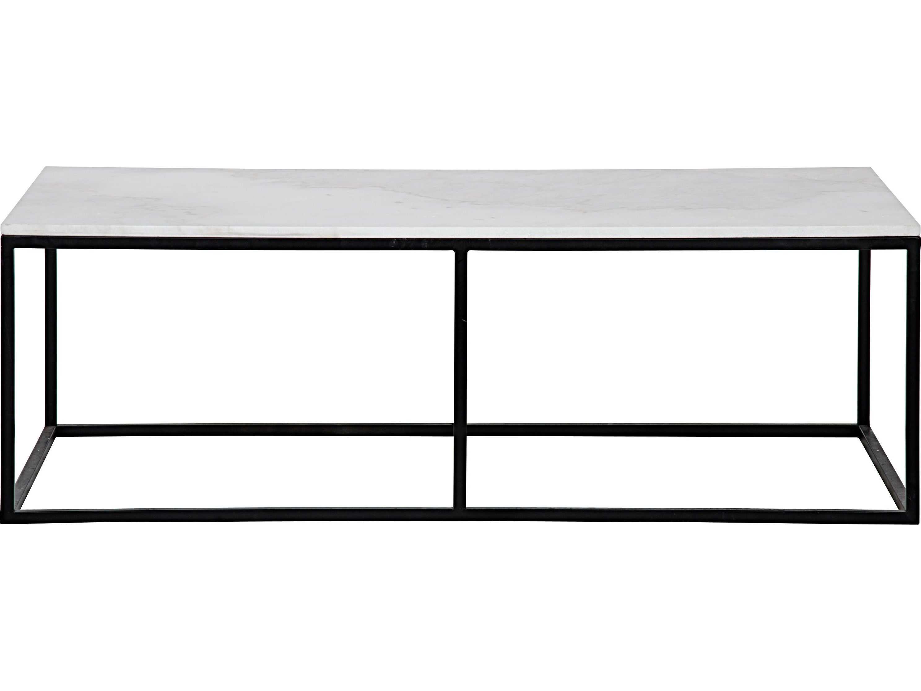 Noir Rectangular Stone Matte Black Coffee Table