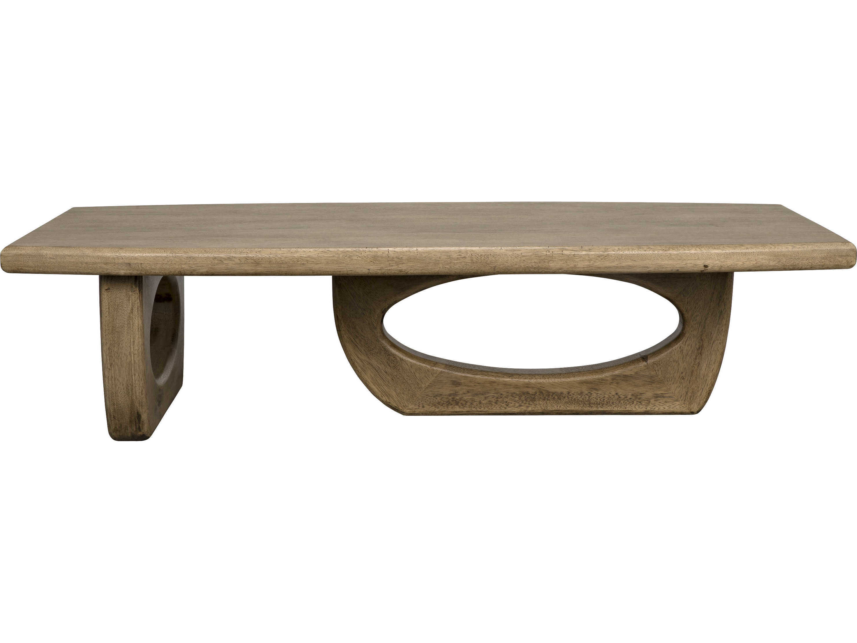 Noir Rectangular Wood Bleached Walnut Coffee Table