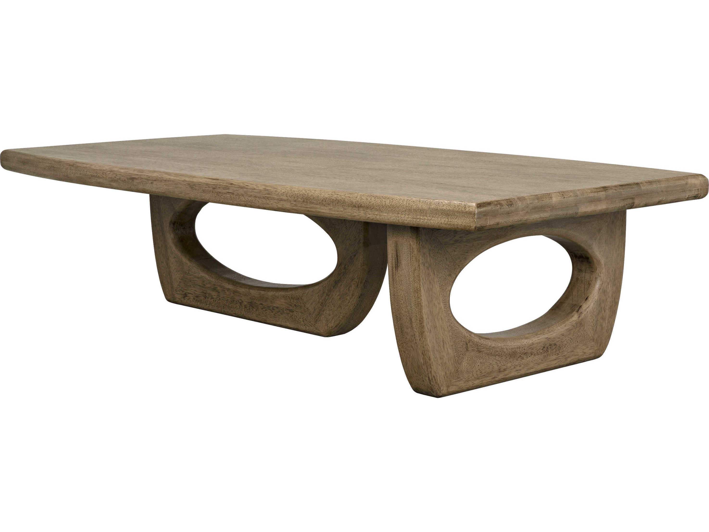 Noir Rectangular Wood Bleached Walnut Coffee Table