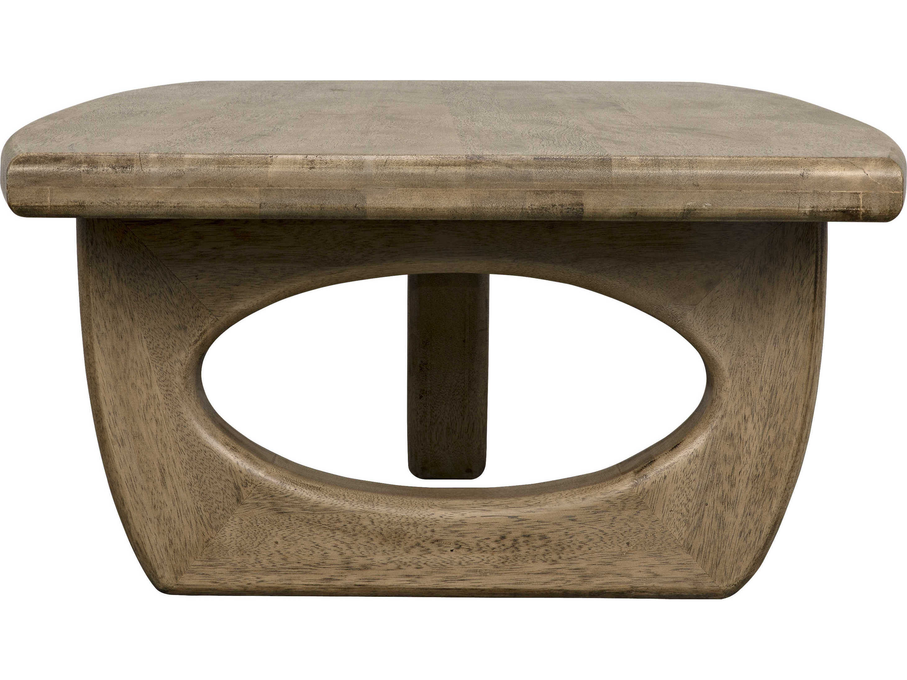 Noir Rectangular Wood Bleached Walnut Coffee Table