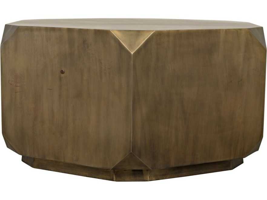 Noir Hexagon Metal Aged Brass Coffee Table