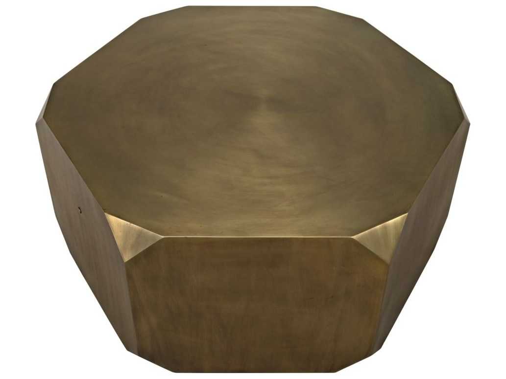 Noir Hexagon Metal Aged Brass Coffee Table