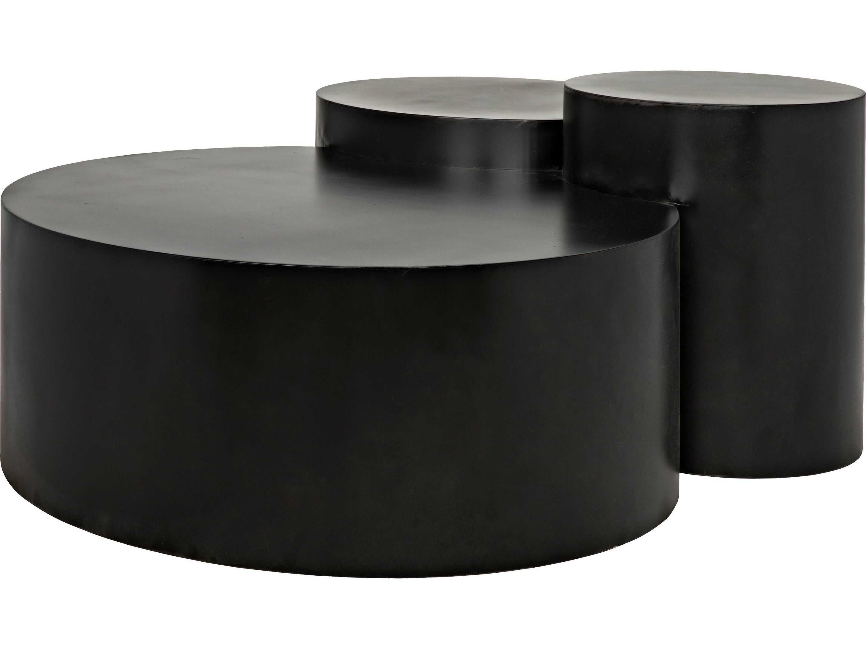 Noir Round Black Metal Coffee Table