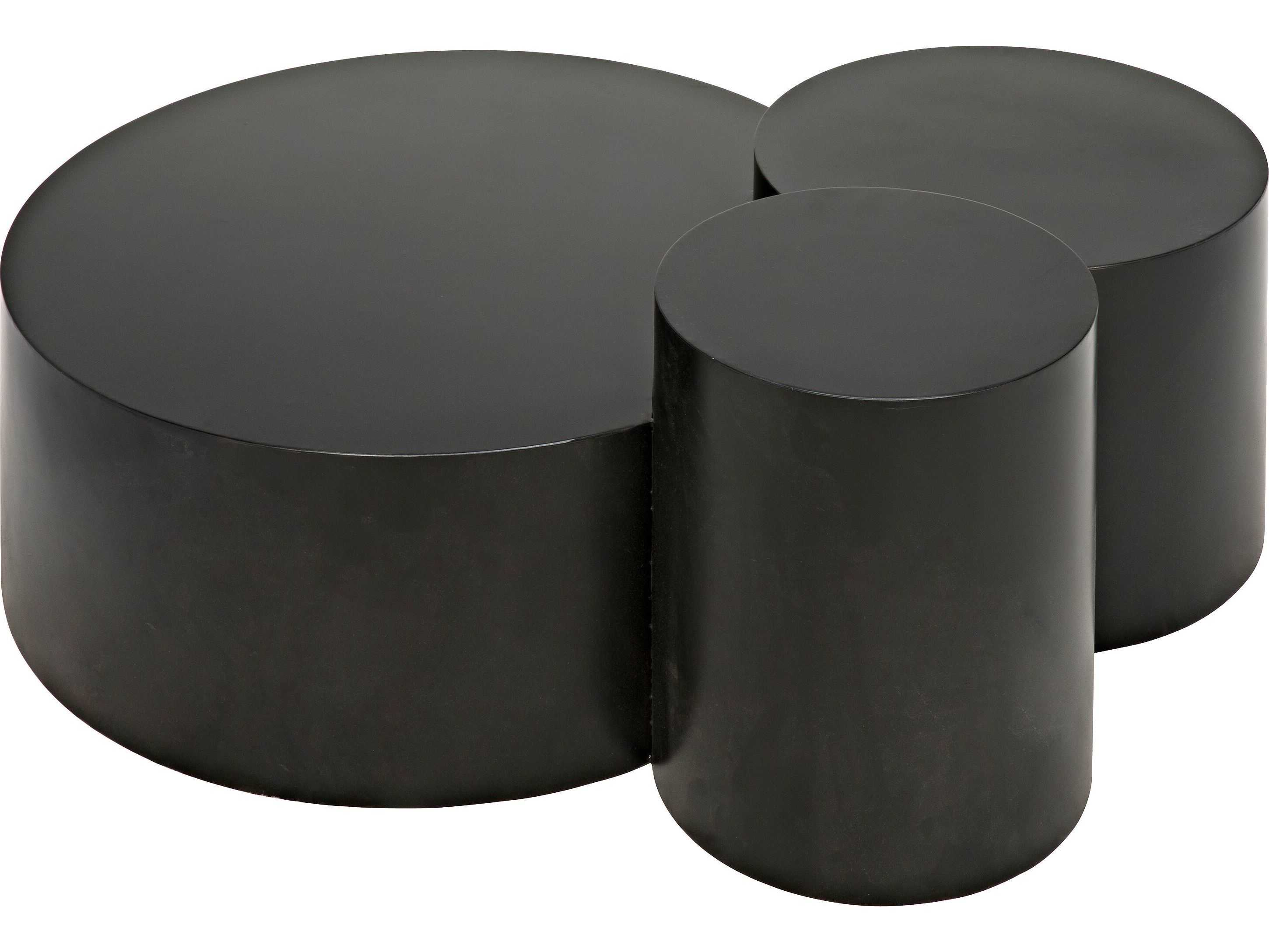 Noir Round Black Metal Coffee Table