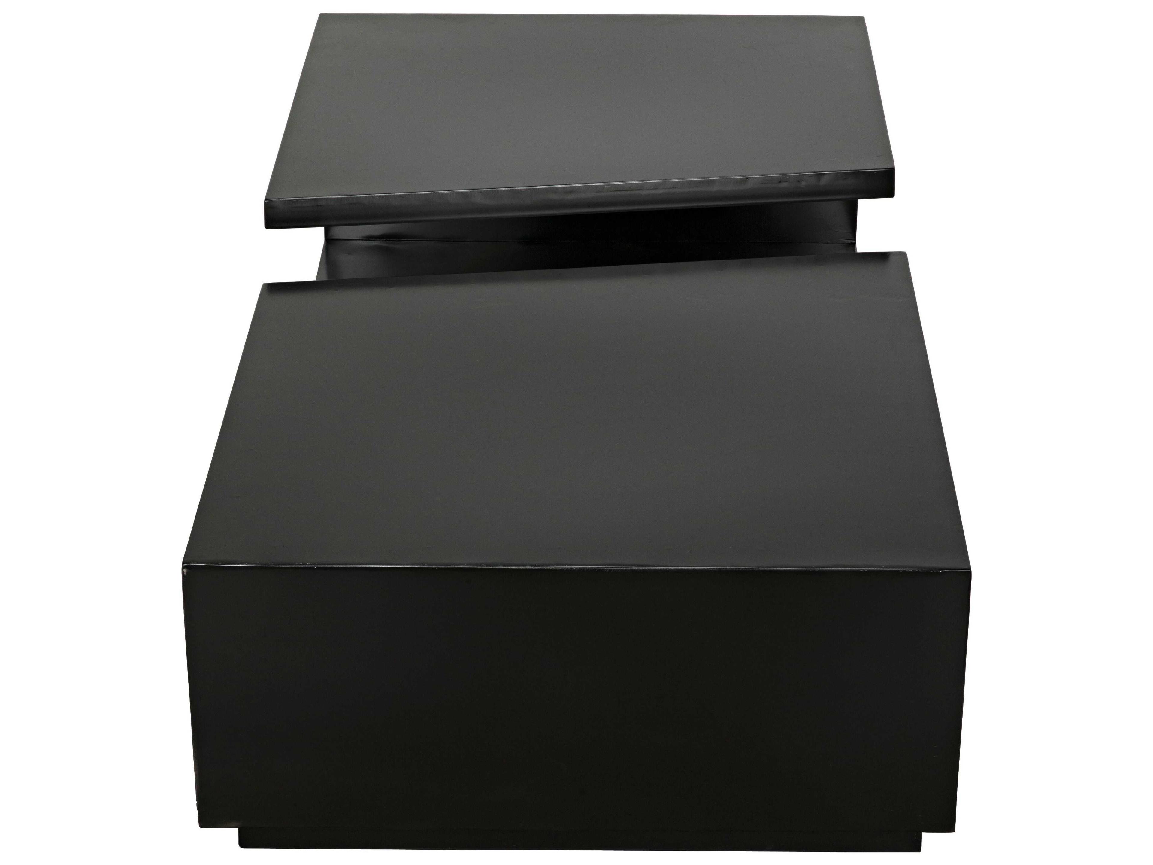 Noir Rectangular Metal Charcoal Black Coffee Table