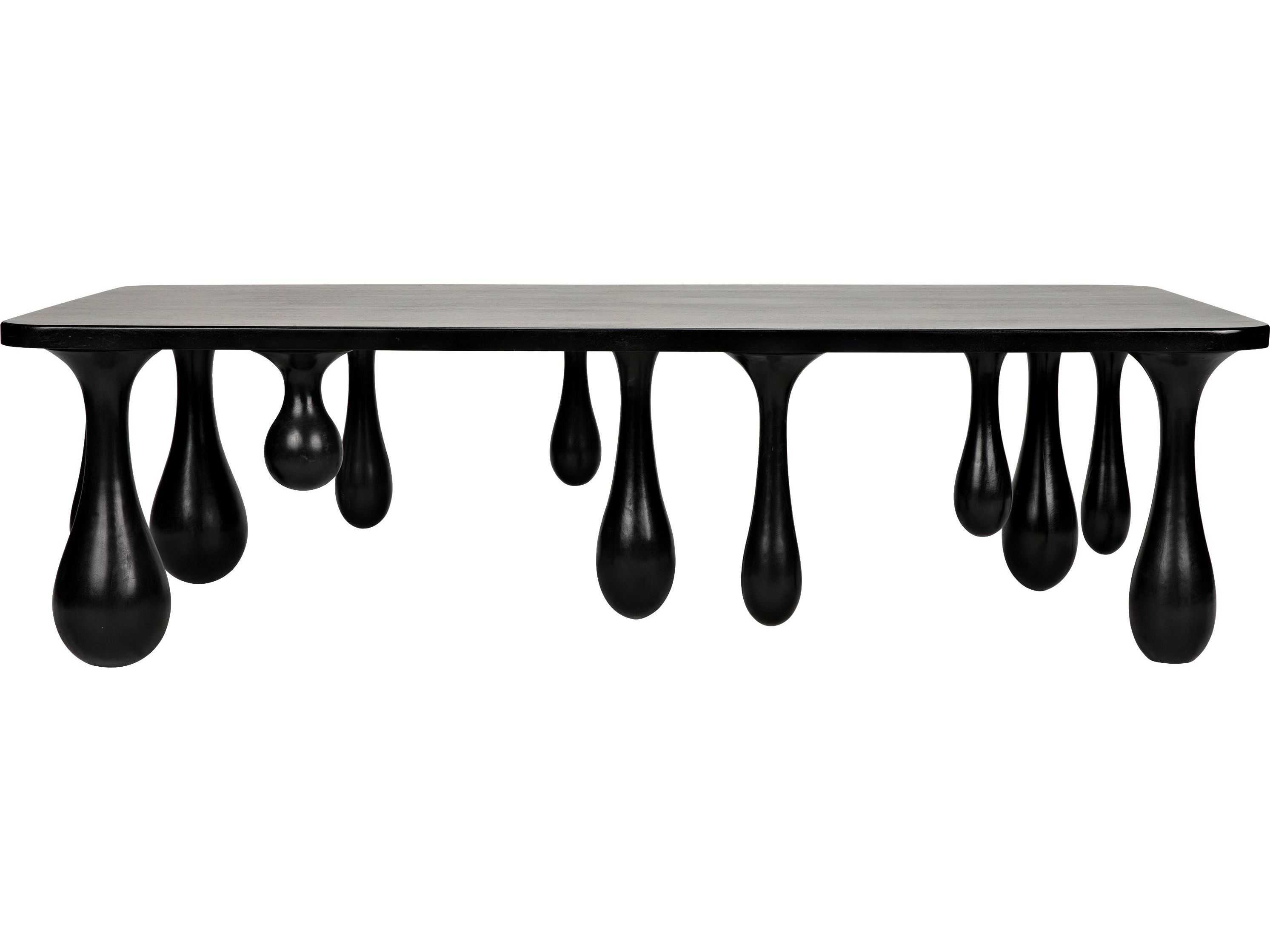 Noir Rectangular Wood Hand Rubbed Black Coffee Table