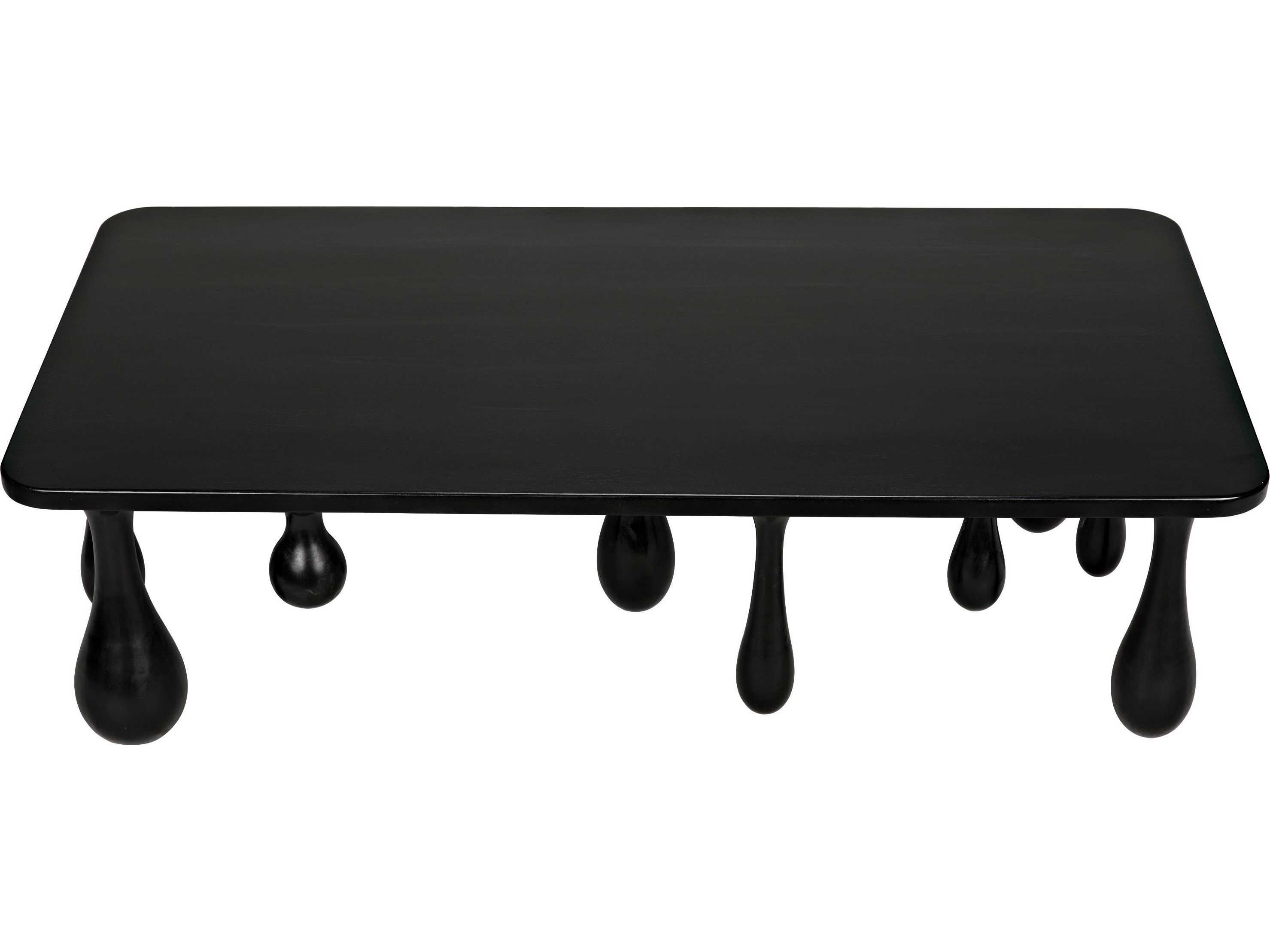 Noir Rectangular Wood Hand Rubbed Black Coffee Table