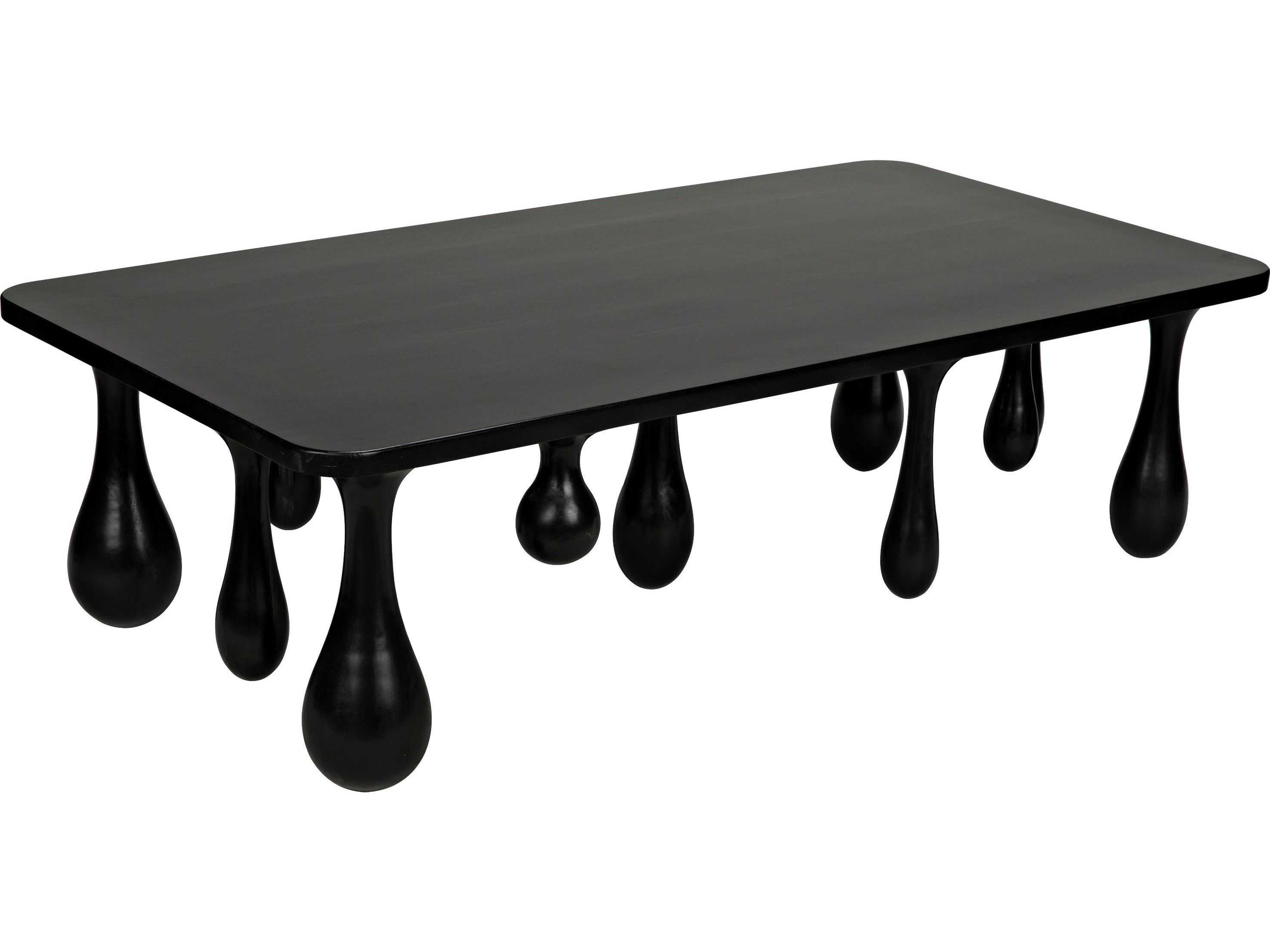 Noir Rectangular Wood Hand Rubbed Black Coffee Table