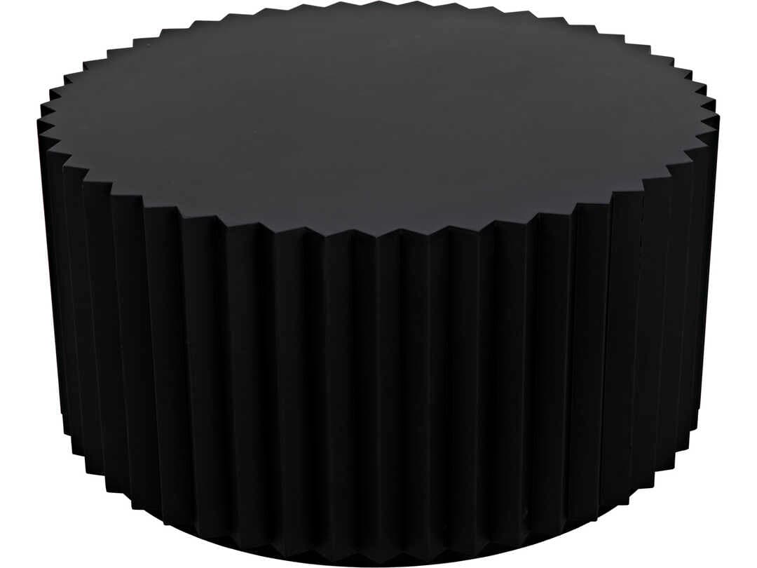 Noir Stern Round Black Metal Coffee Table