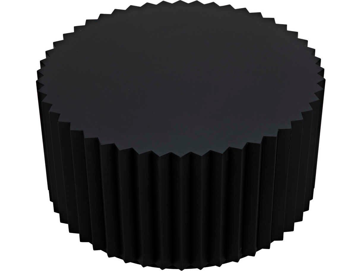 Noir Stern Round Black Metal Coffee Table