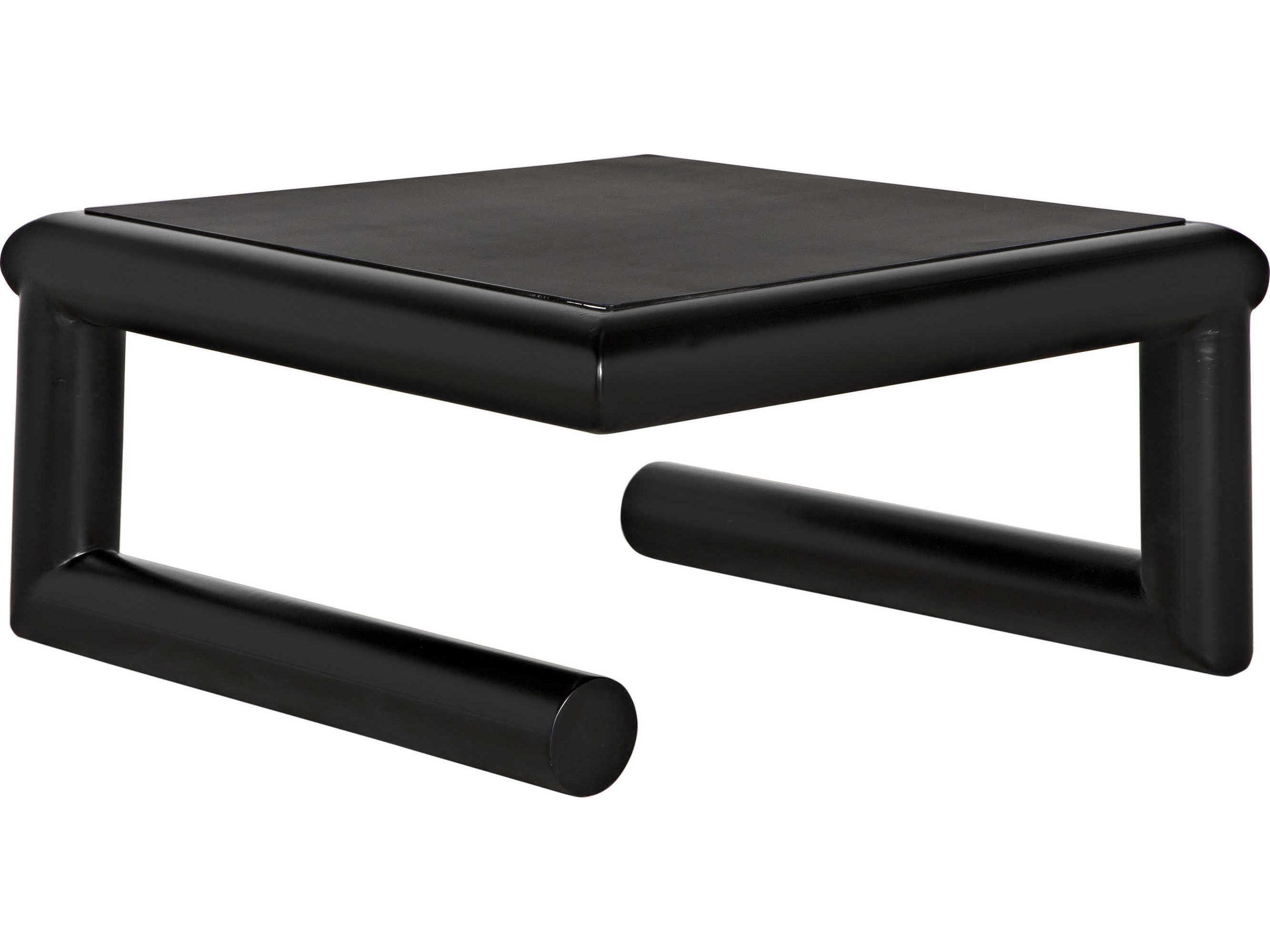 Noir Square Metal Matte Black Coffee Table