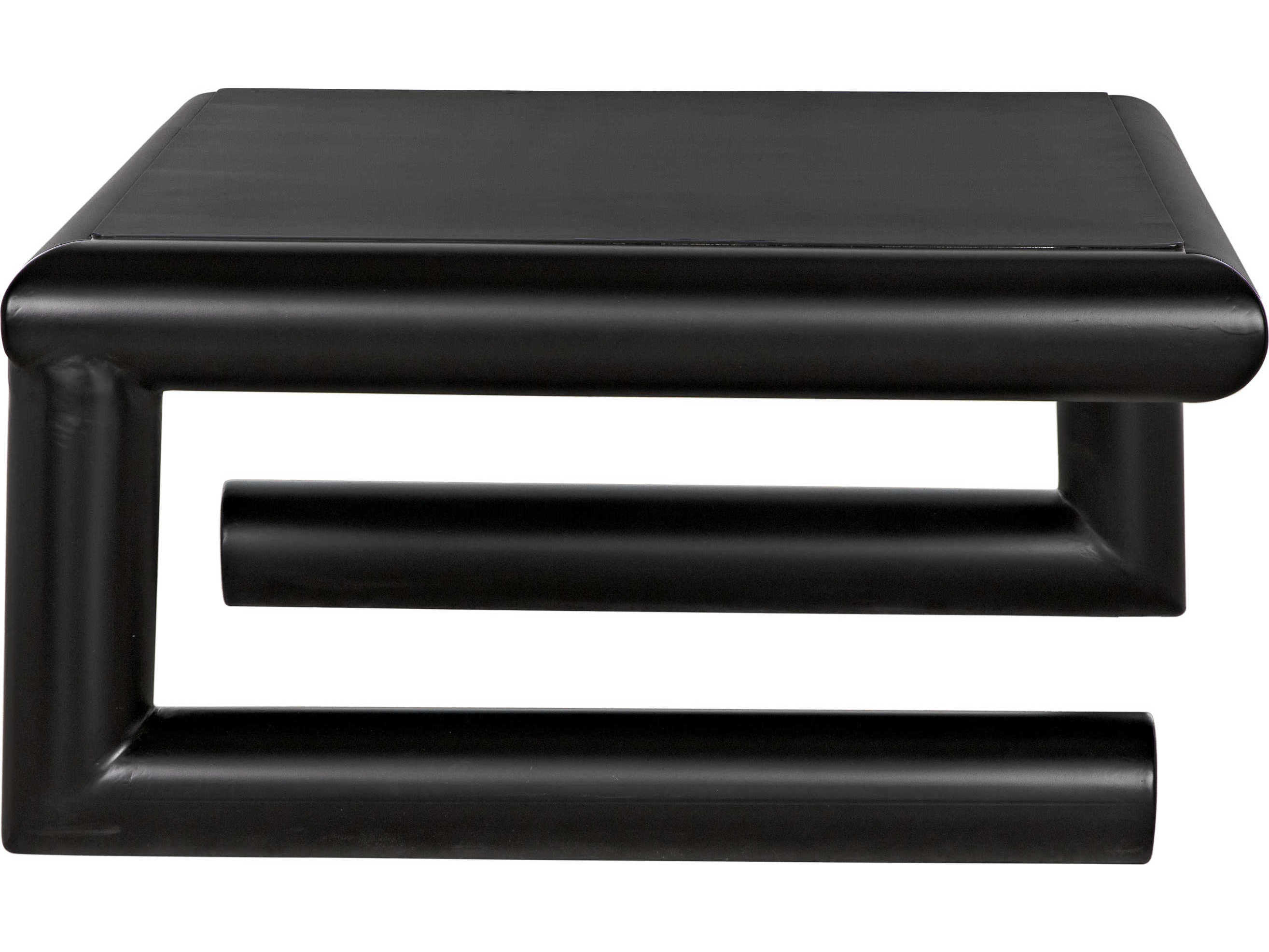 Noir Square Metal Matte Black Coffee Table