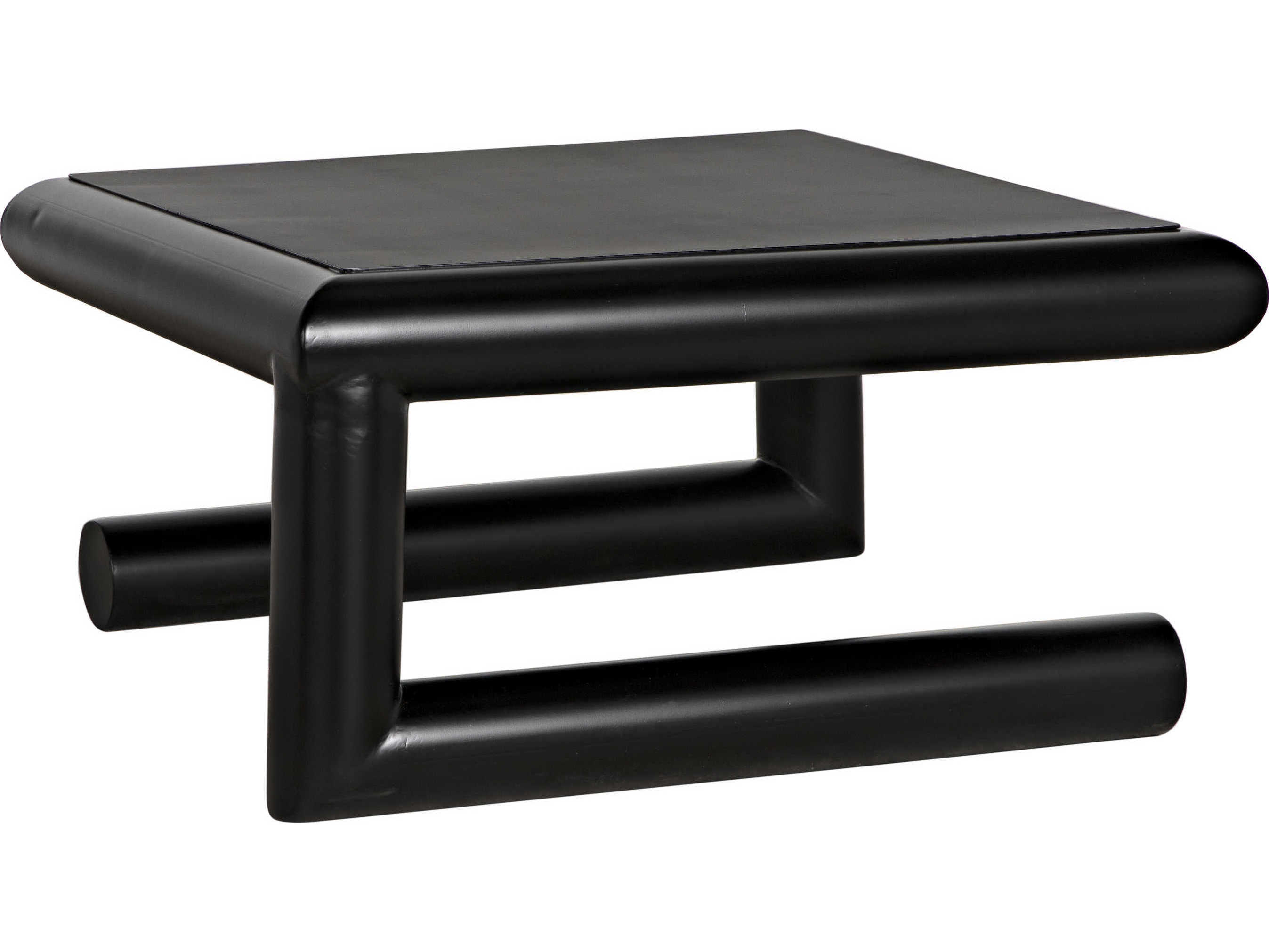 Noir Square Metal Matte Black Coffee Table
