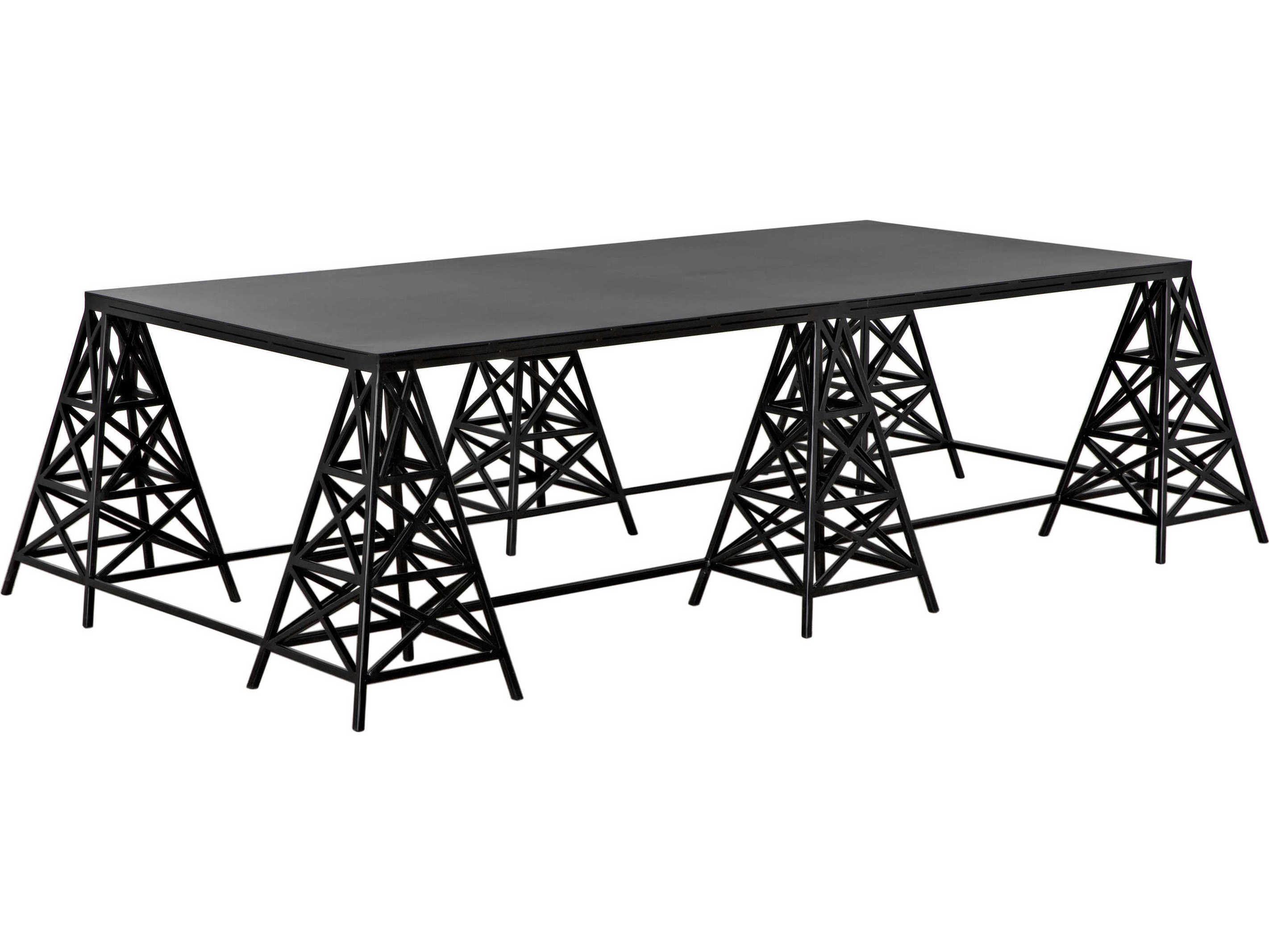 Noir Rectangular Metal Matte Black Coffee Table