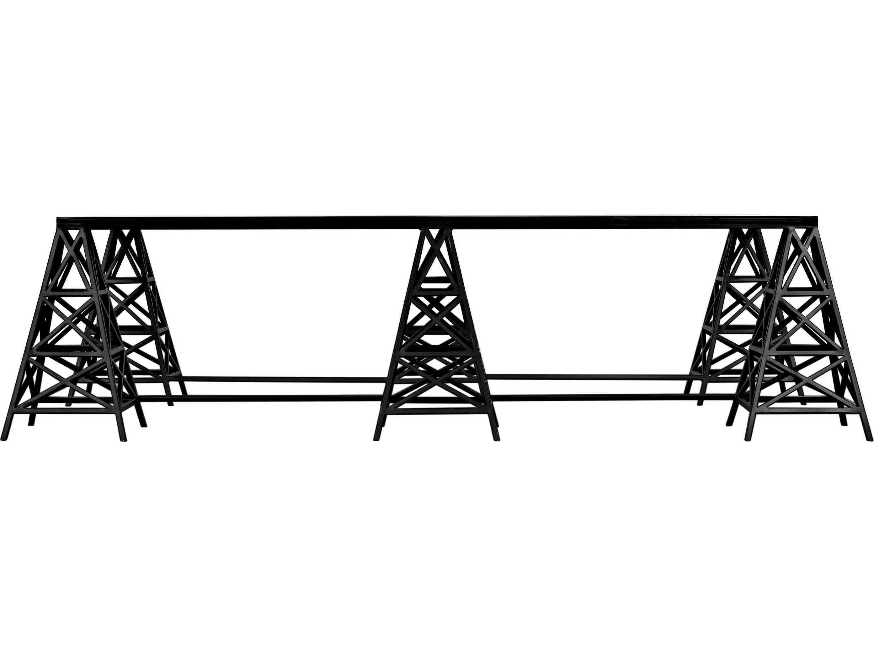 Noir Rectangular Metal Matte Black Coffee Table