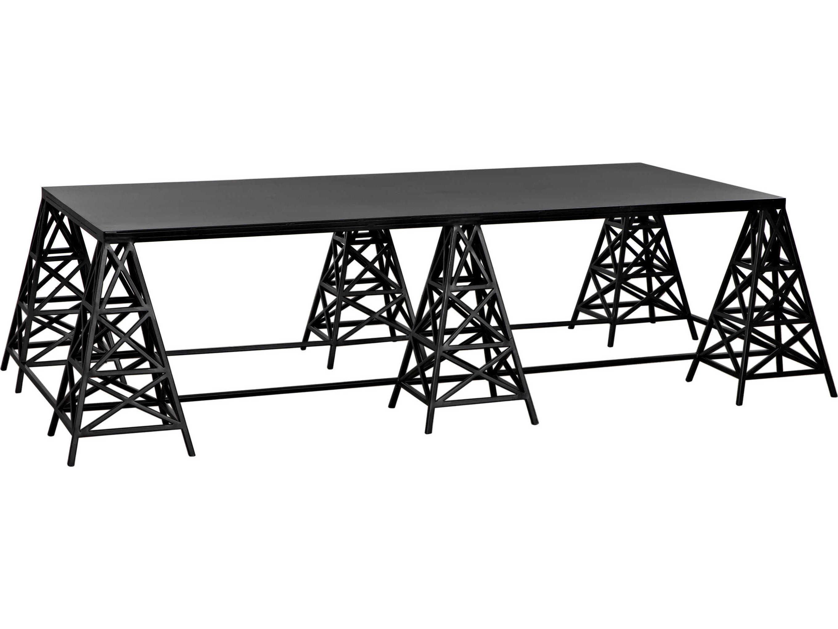 Noir Rectangular Metal Matte Black Coffee Table