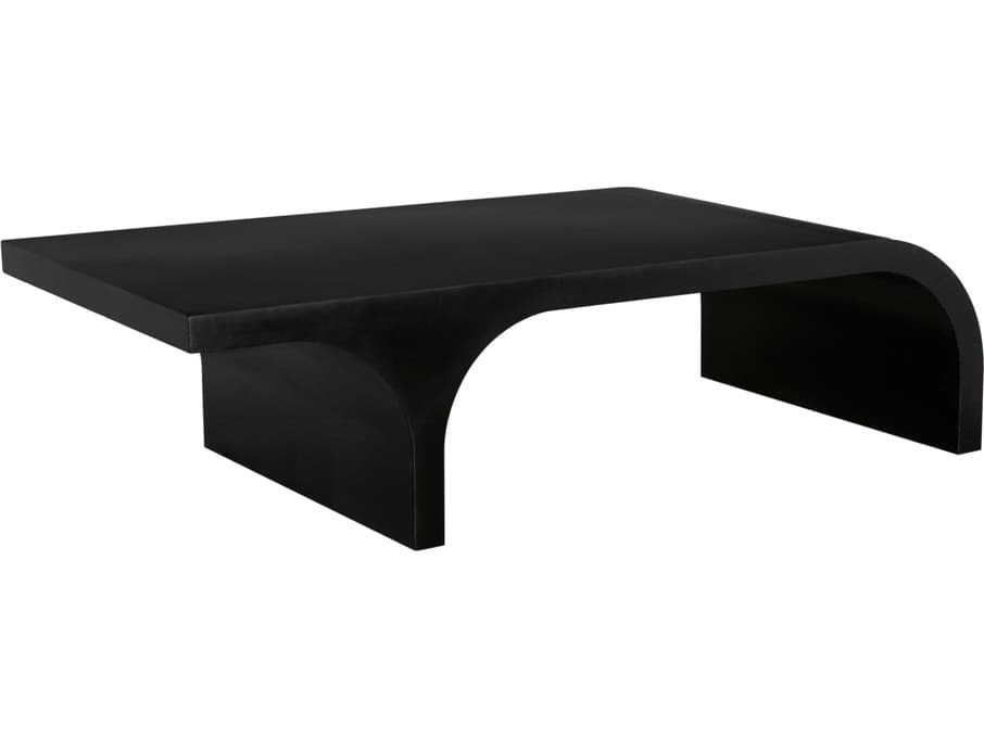 Noir Maximus Rectangular Metal Matte Black Coffee Table