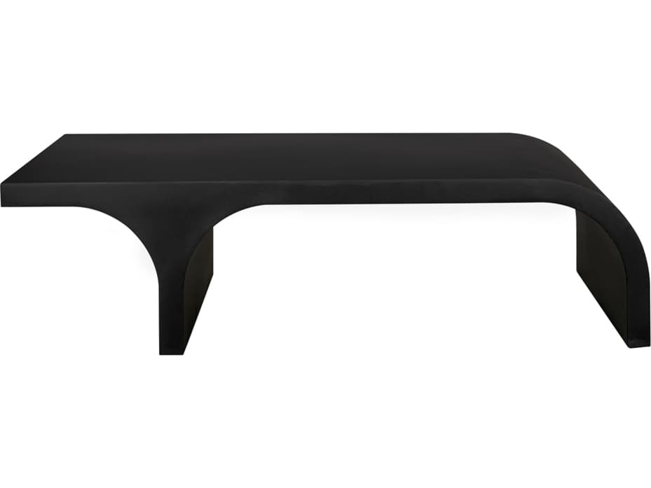 Noir Maximus Rectangular Metal Matte Black Coffee Table