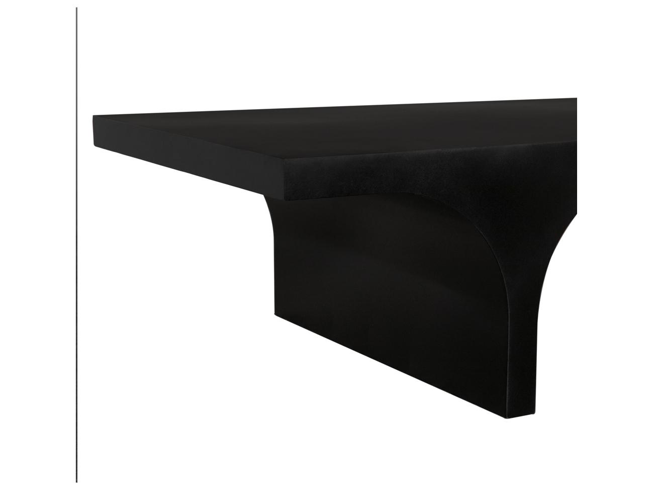 Noir Maximus Rectangular Metal Matte Black Coffee Table