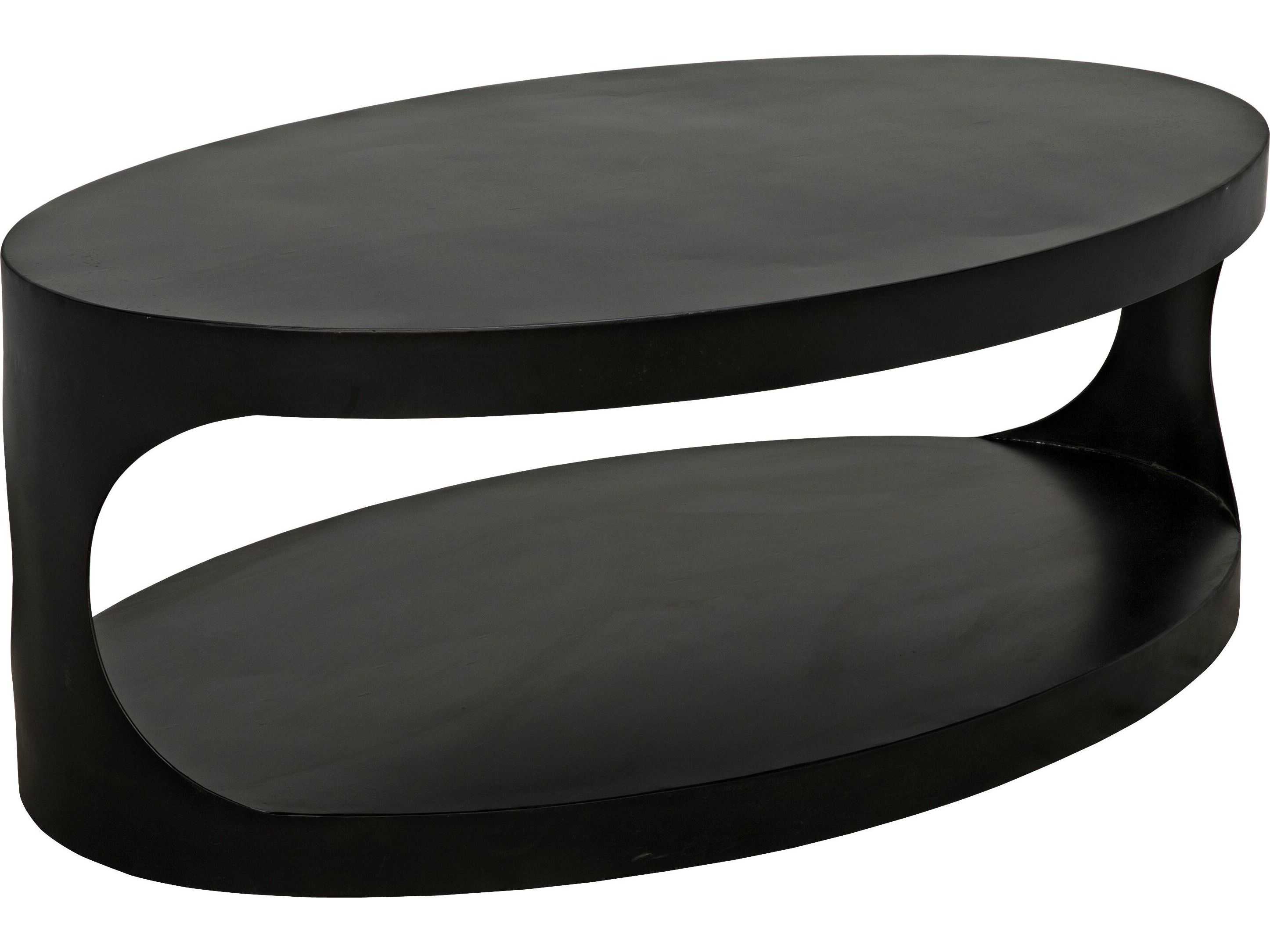 Noir Oval Black Metal Coffee Table