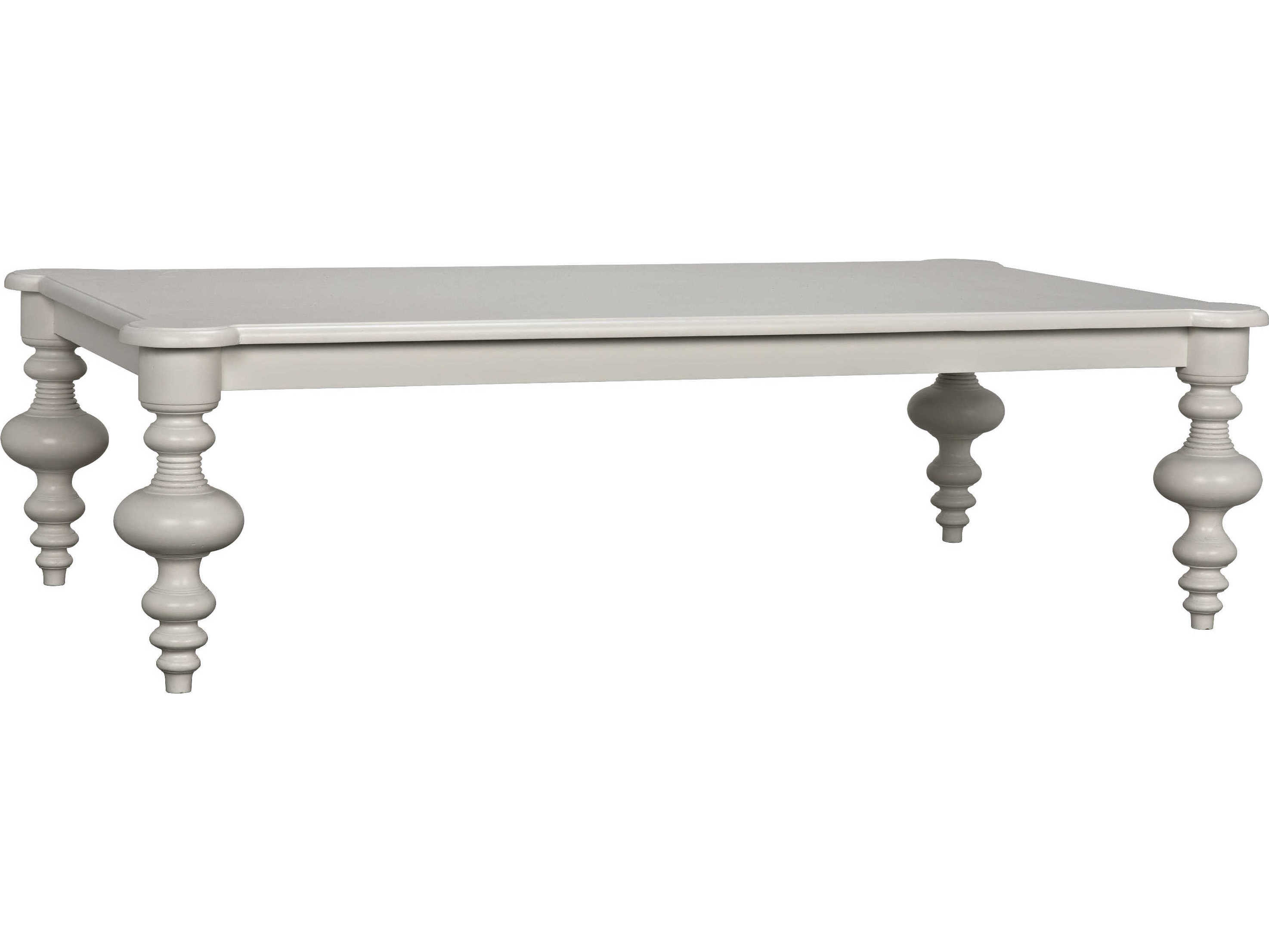 Noir Rectangular Wood Solid White Coffee Table