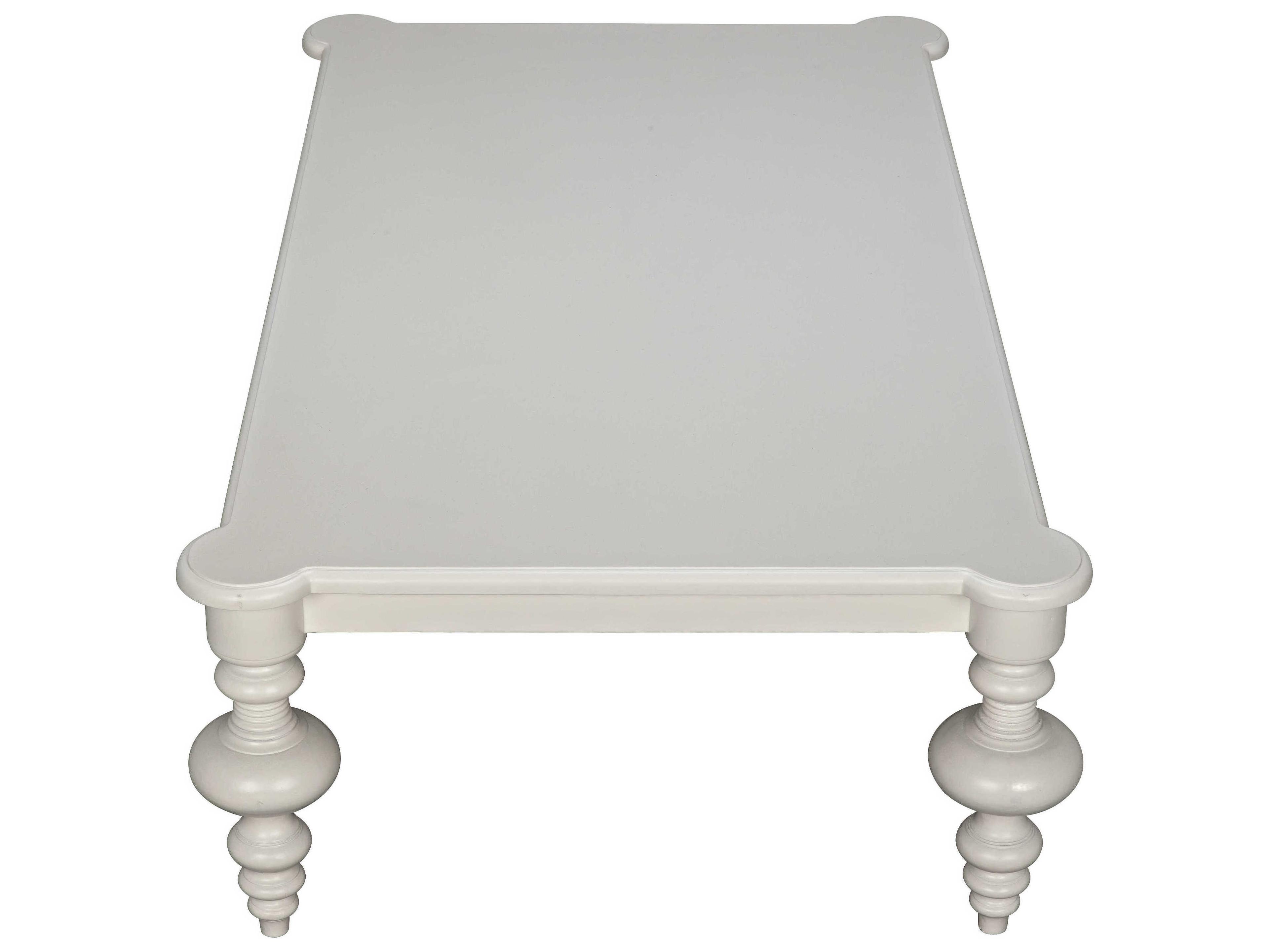 Noir Rectangular Wood Solid White Coffee Table