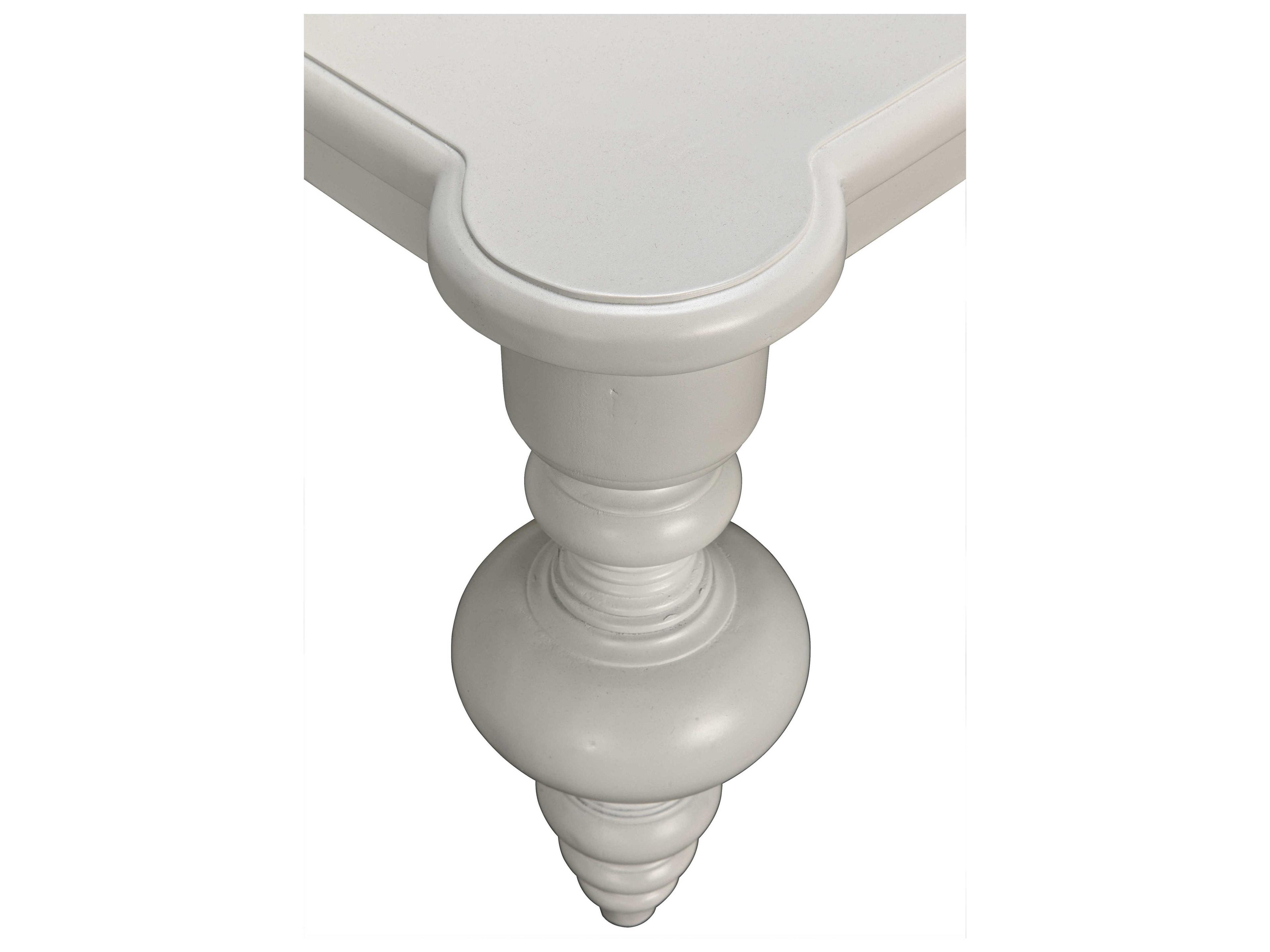 Noir Rectangular Wood Solid White Coffee Table