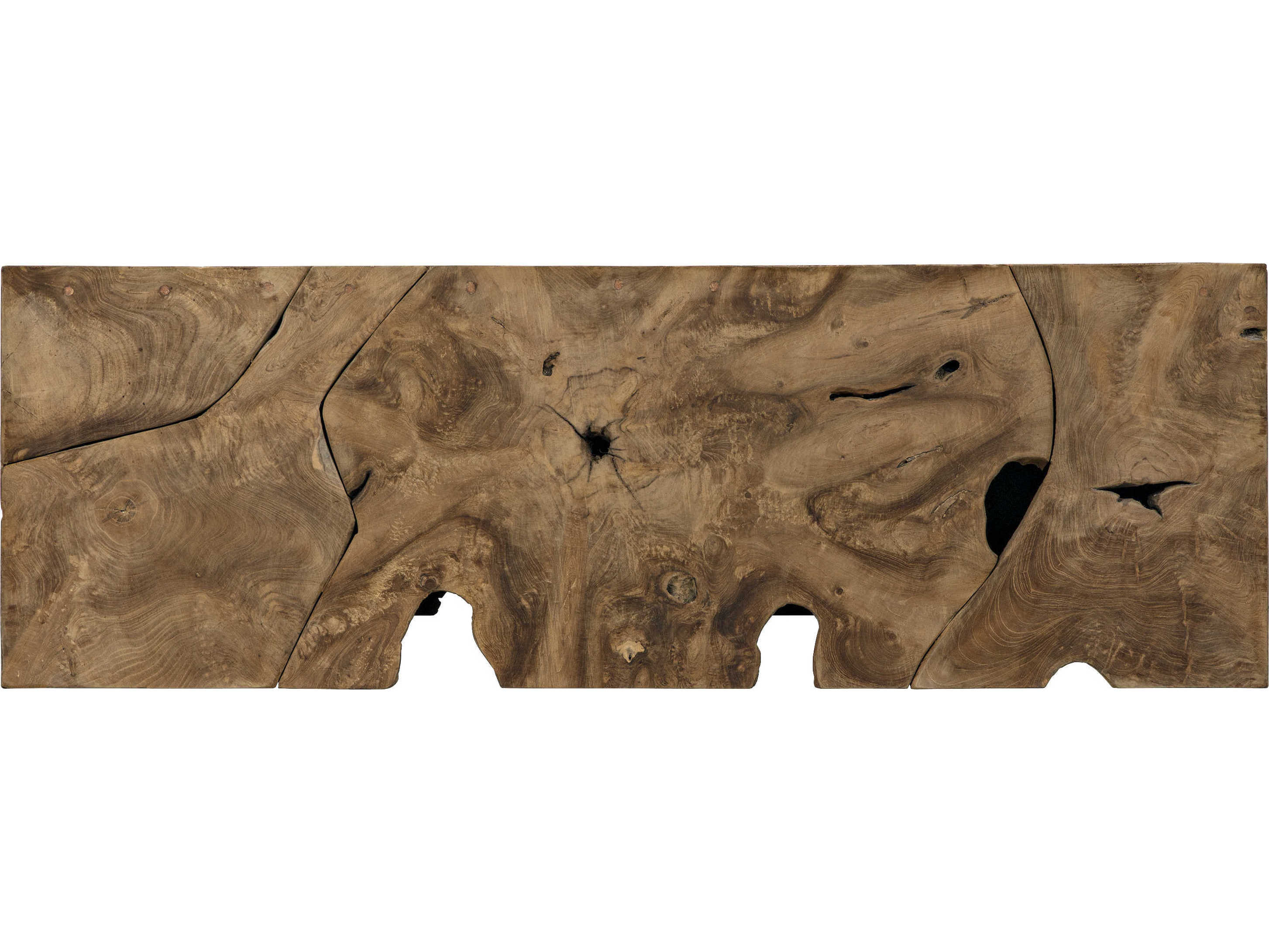 Noir Living Room Accents Rectangular Wood Teak Coffee Table