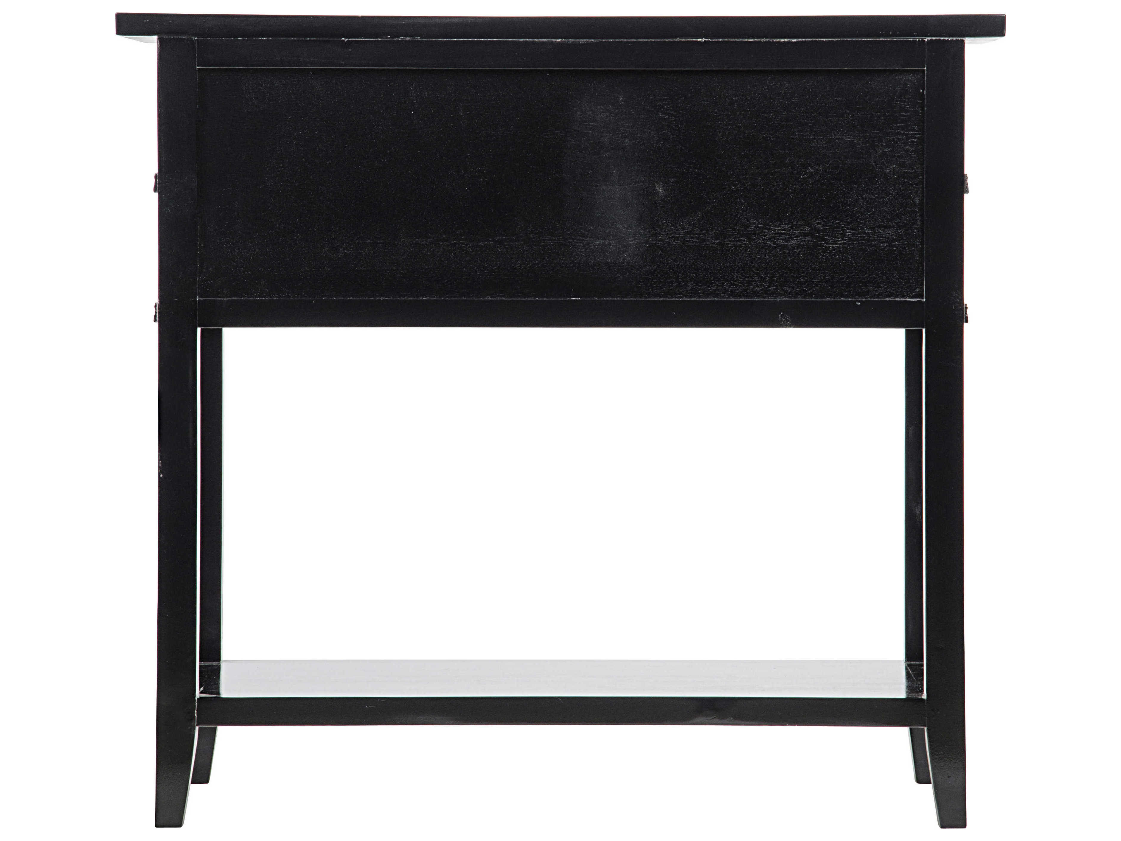 Noir Bedroom Storage 2-Drawers Birch Wood Nightstand