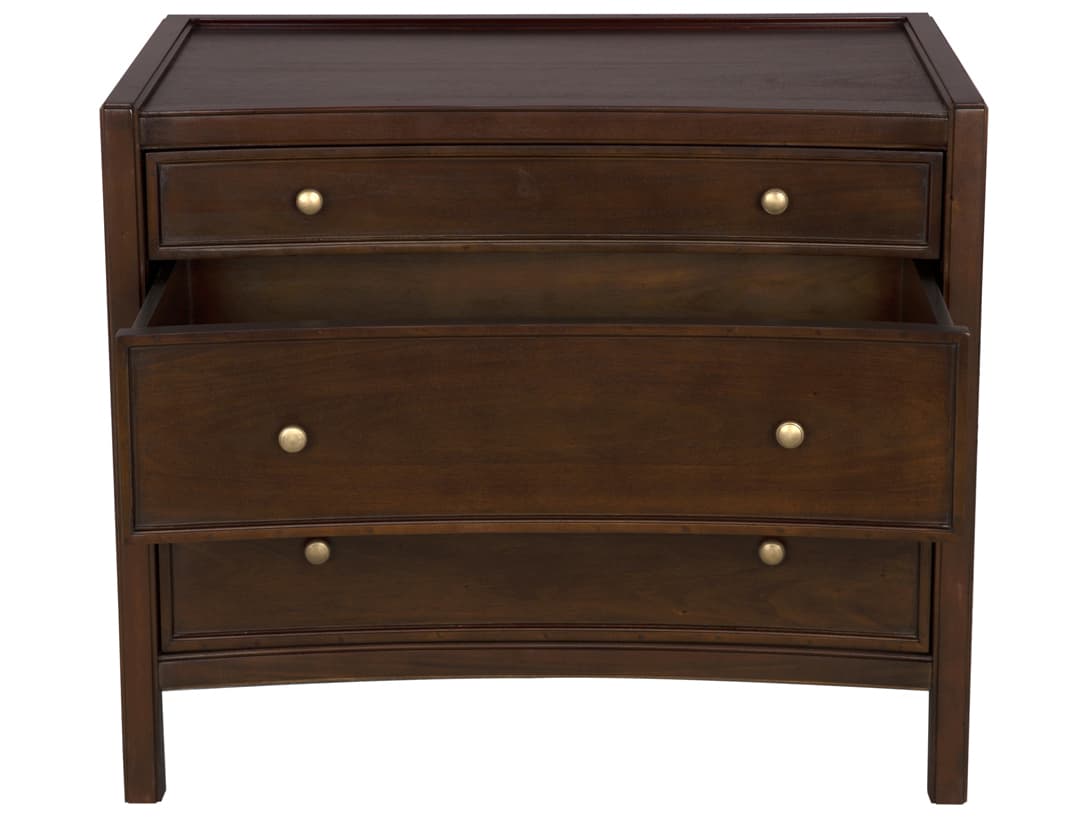 Noir Rectangular Wood Hand Rubbed Brown End Table