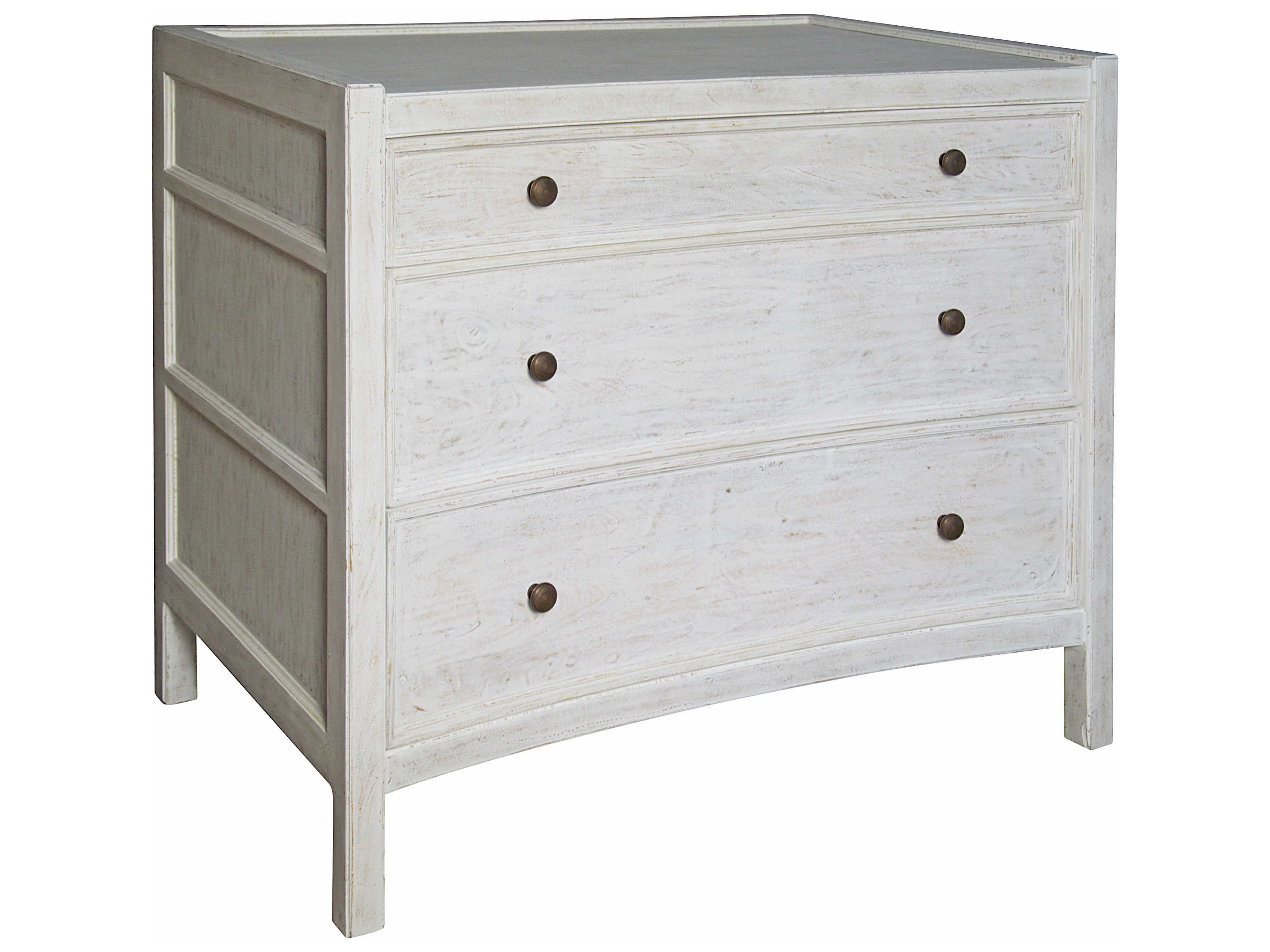 Noir Hampton 3-Drawers Mahogany Wood Nightstand