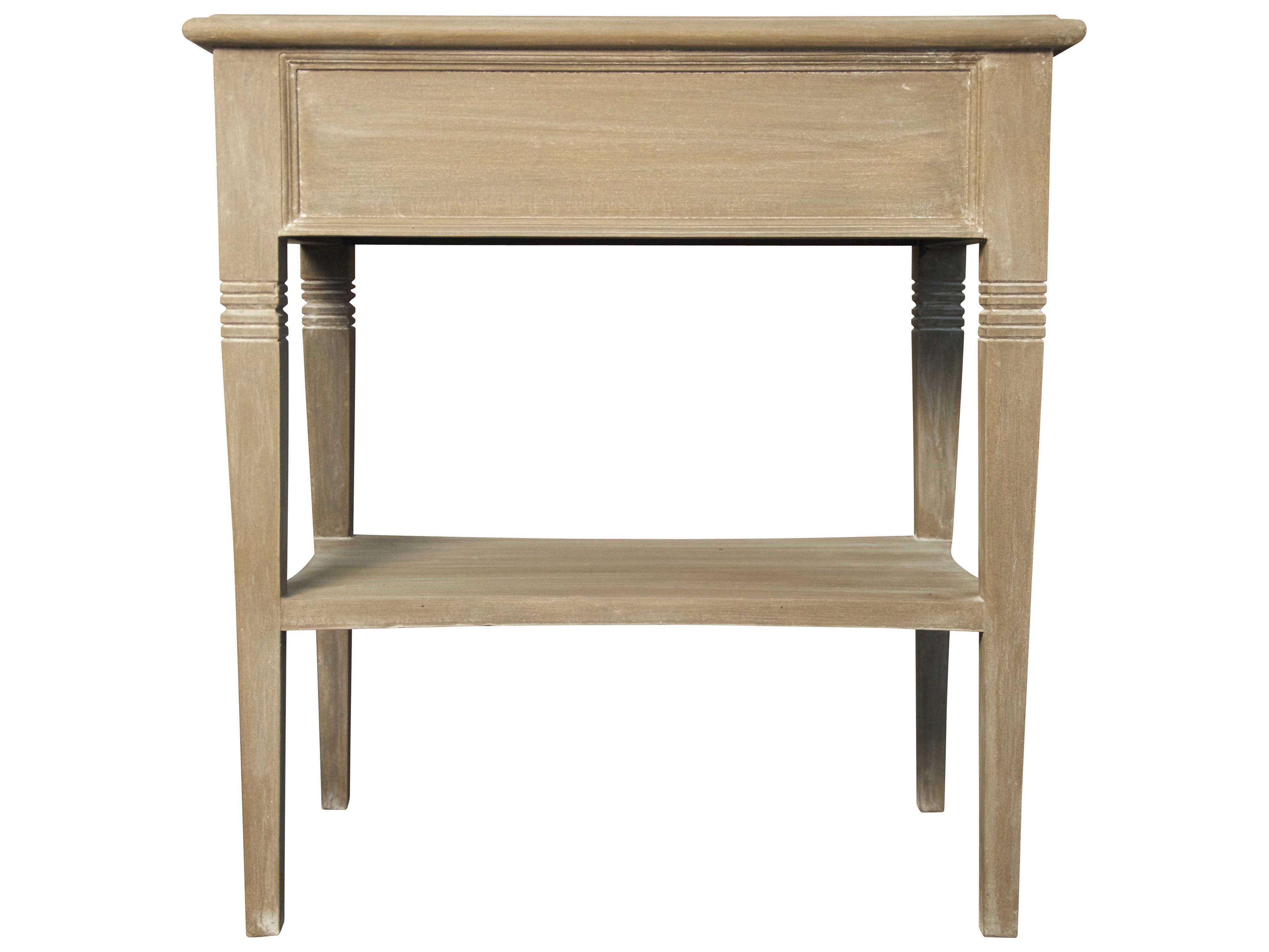 Noir Oxford 1-Drawer Brown Mahogany Wood Nightstand