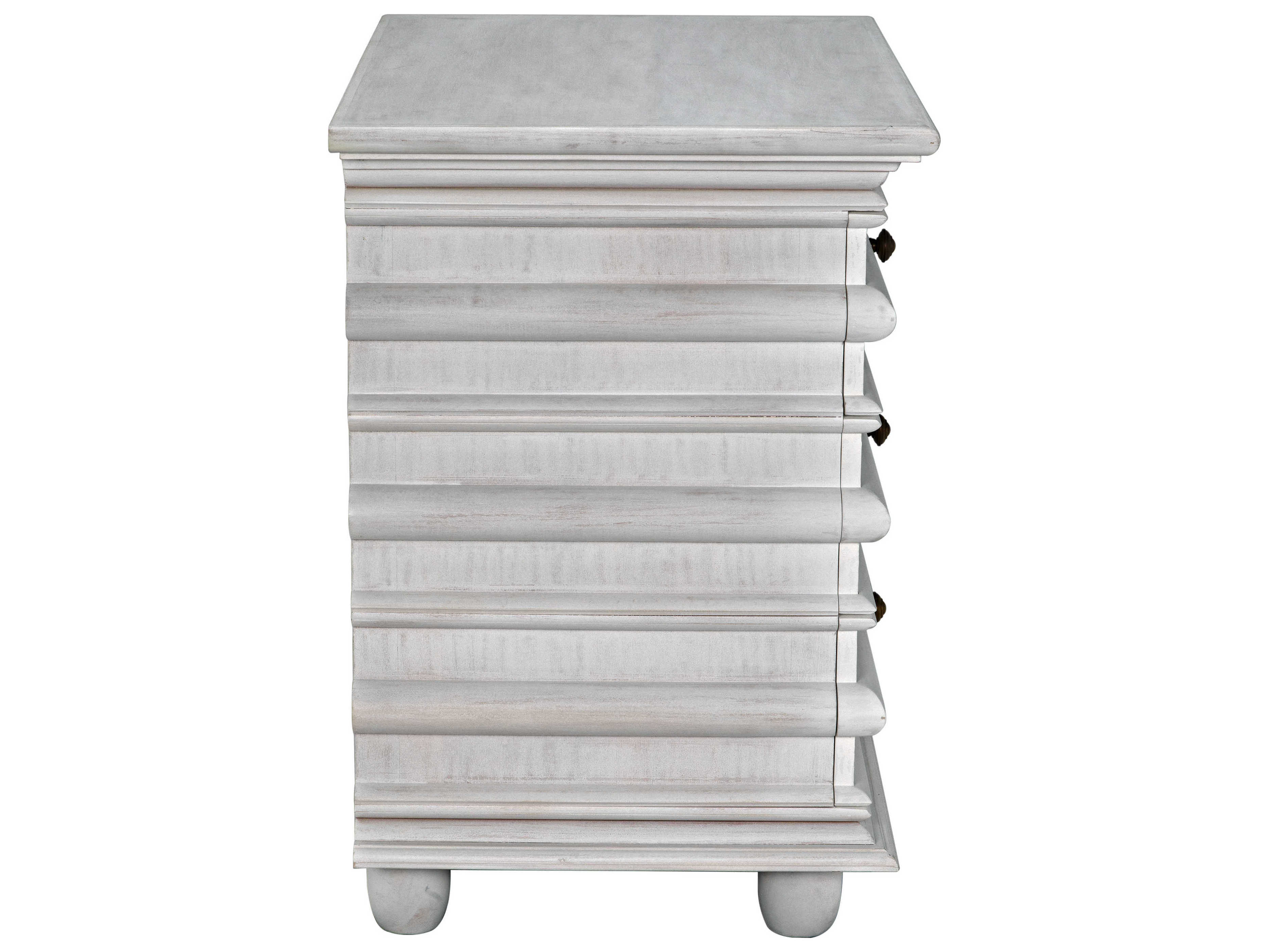 Noir Ascona Rectangular Wood White Wash End Table