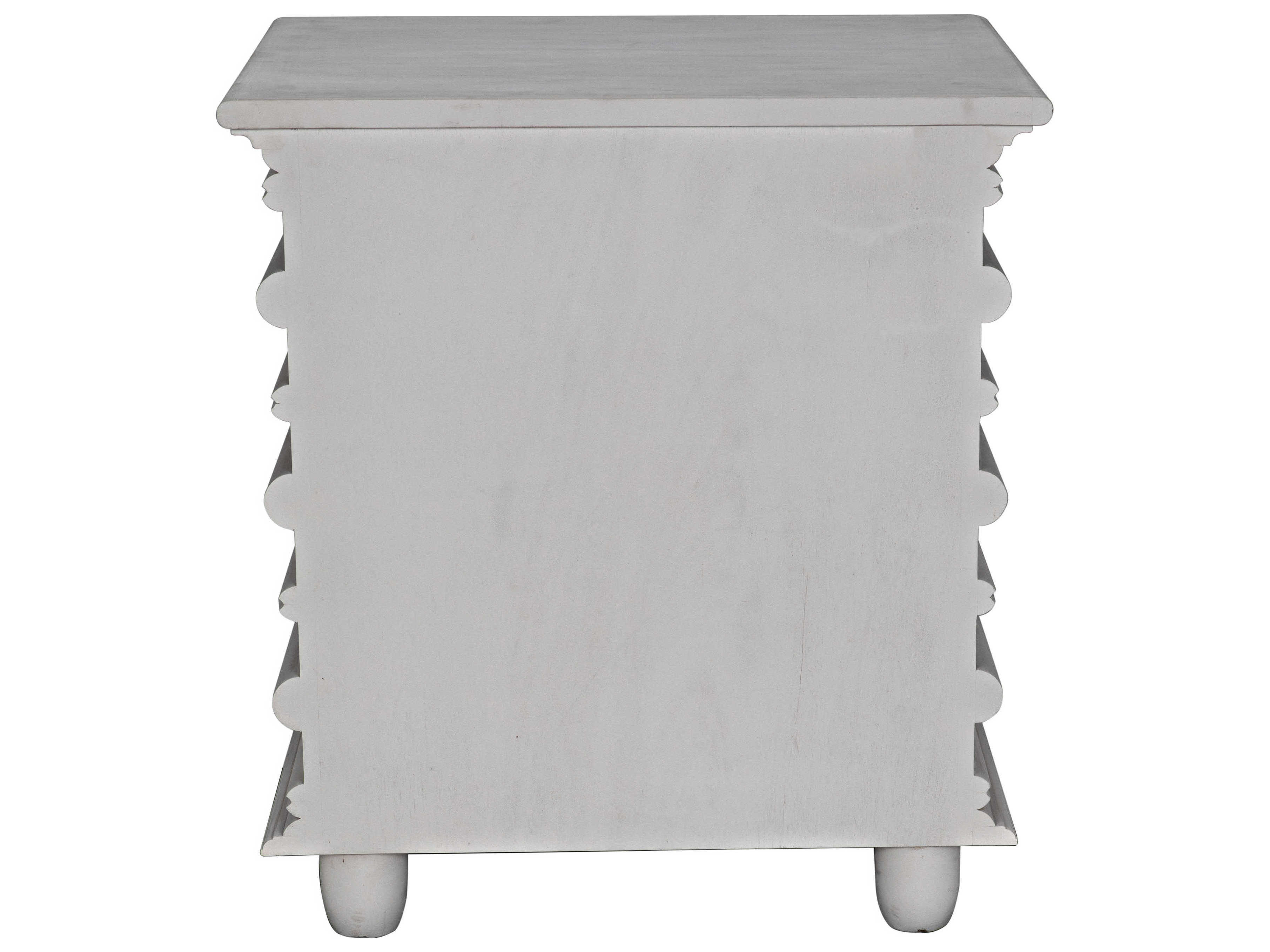 Noir Ascona Rectangular Wood White Wash End Table