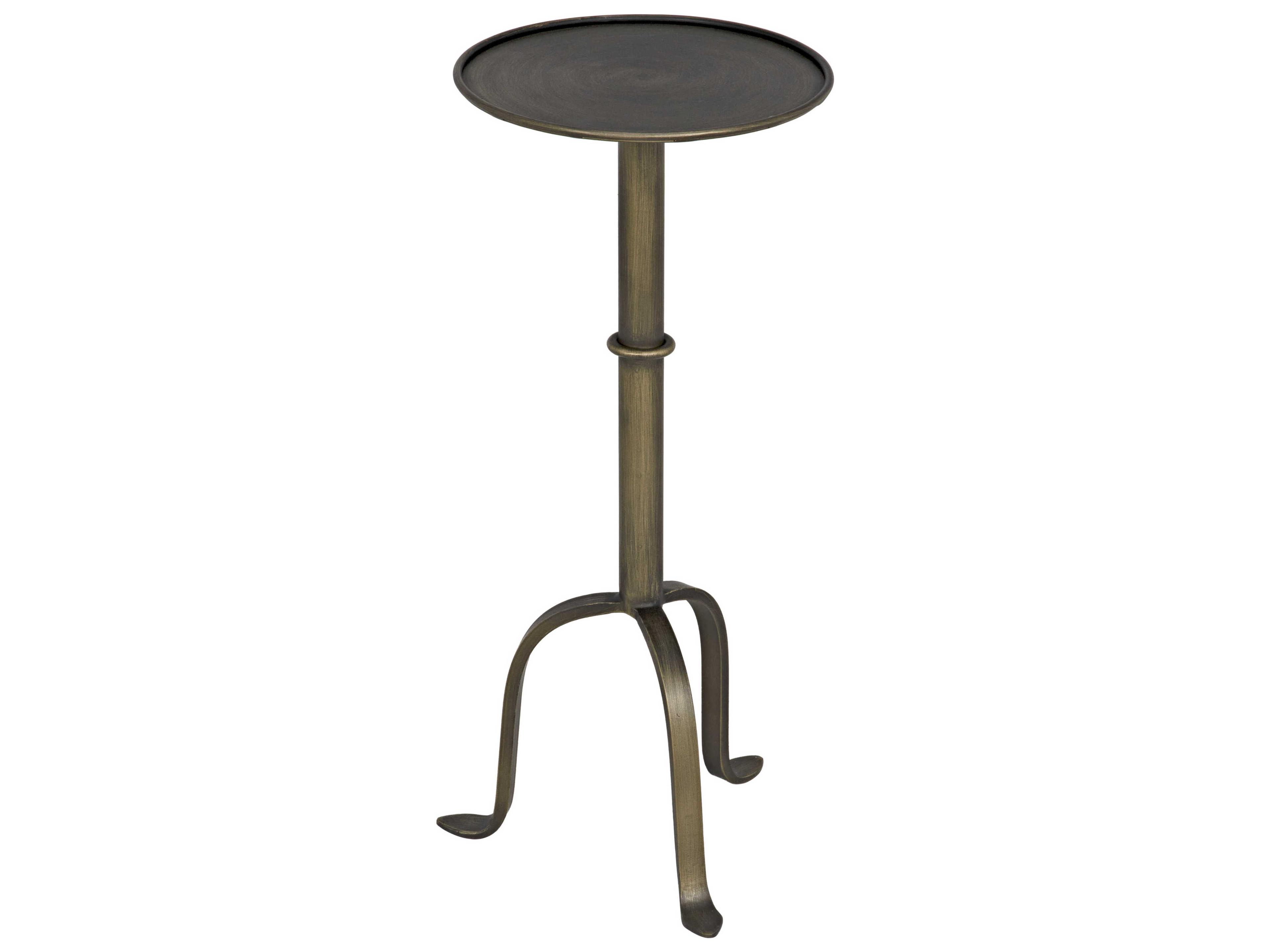 Noir Round Metal End Table