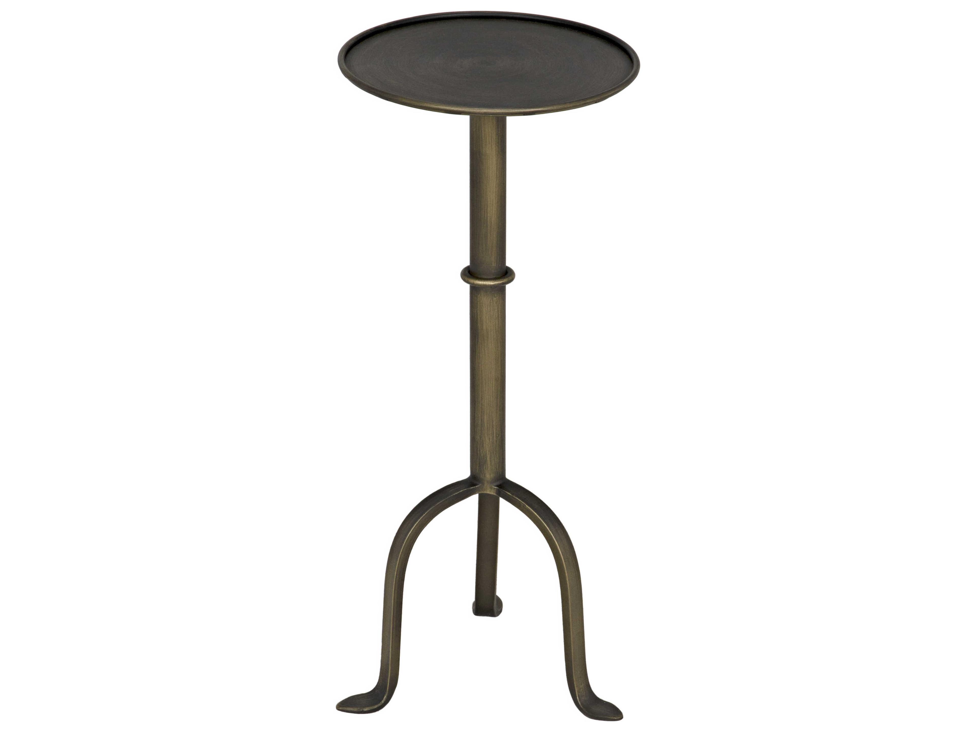 Noir Round Metal End Table