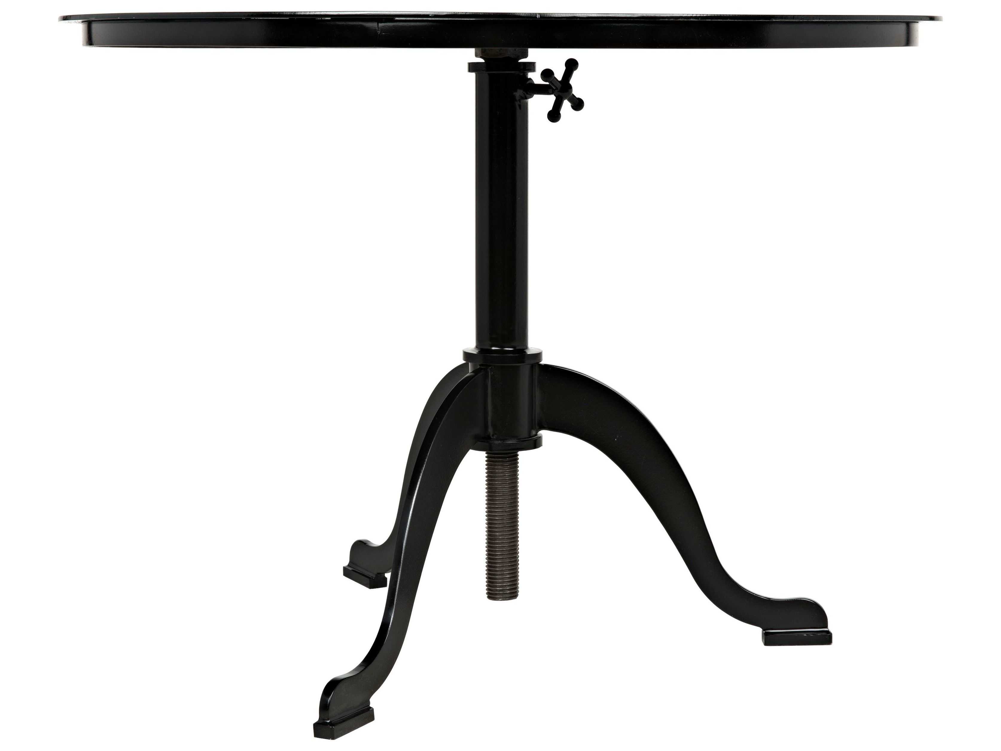 Noir Round Black Metal End Table