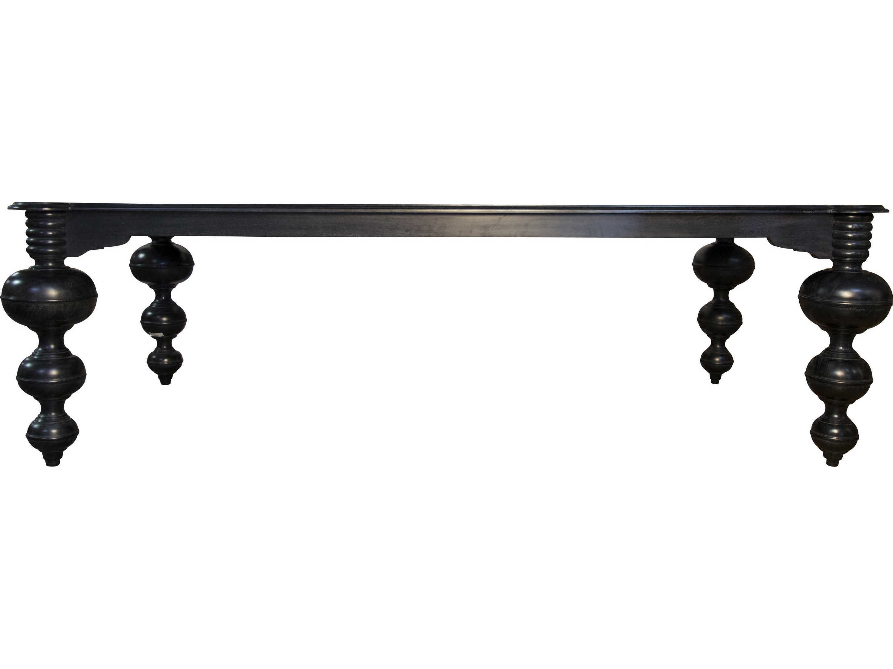 Noir Rectangular Wood Hand Rubbed Black Dining Table
