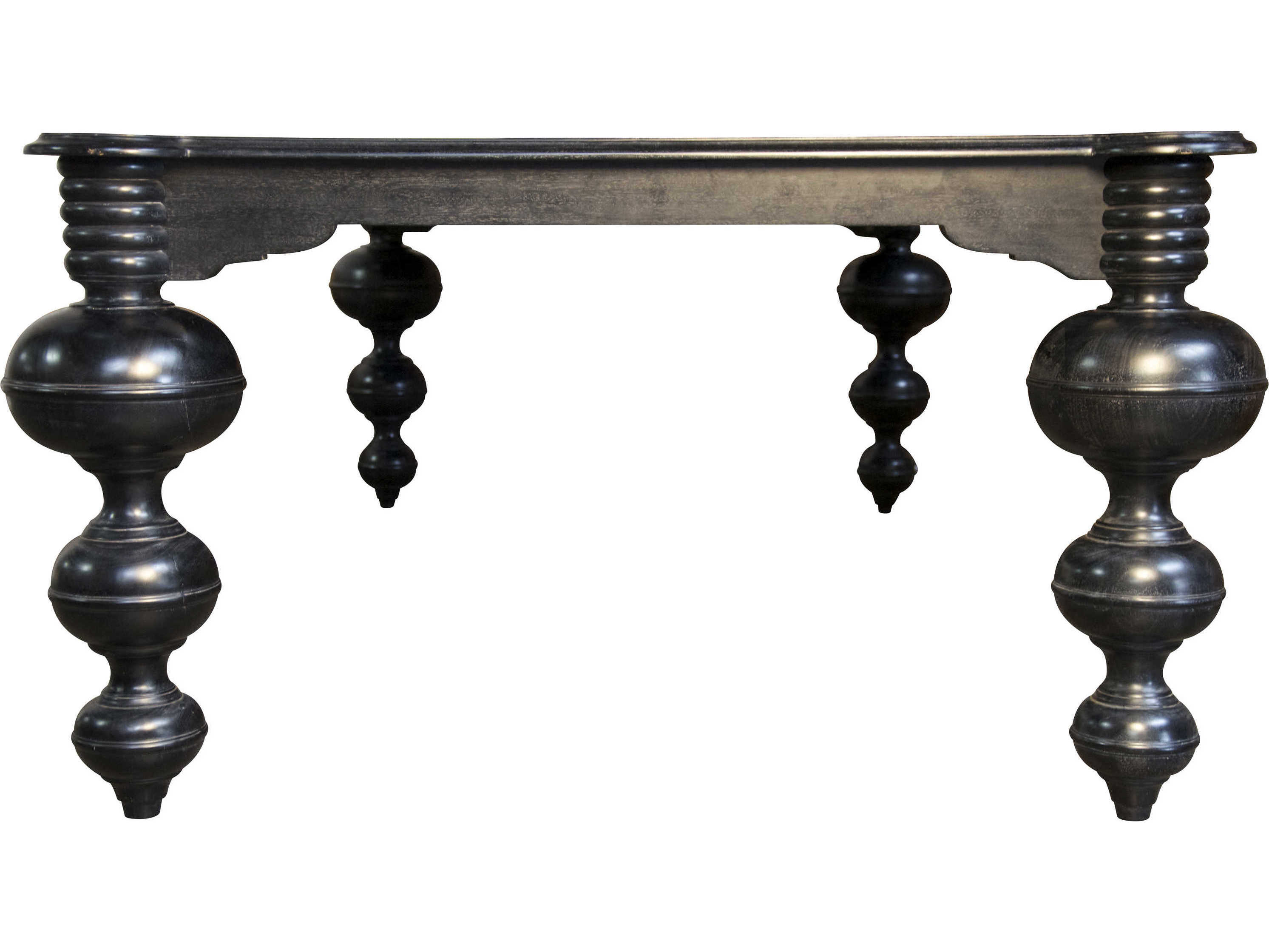 Noir Rectangular Wood Hand Rubbed Black Dining Table