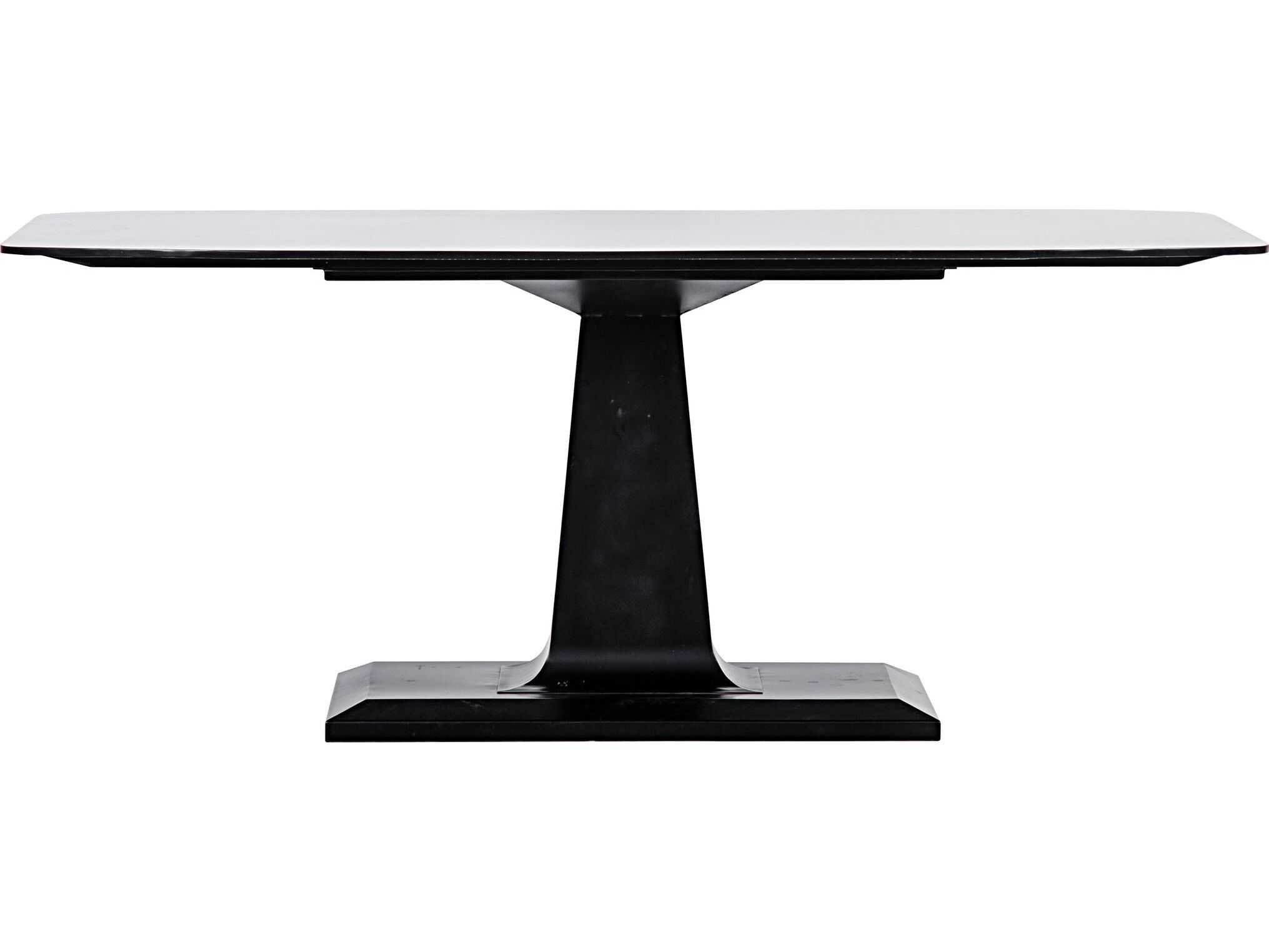 Noir Rectangular Black Metal Dining Table