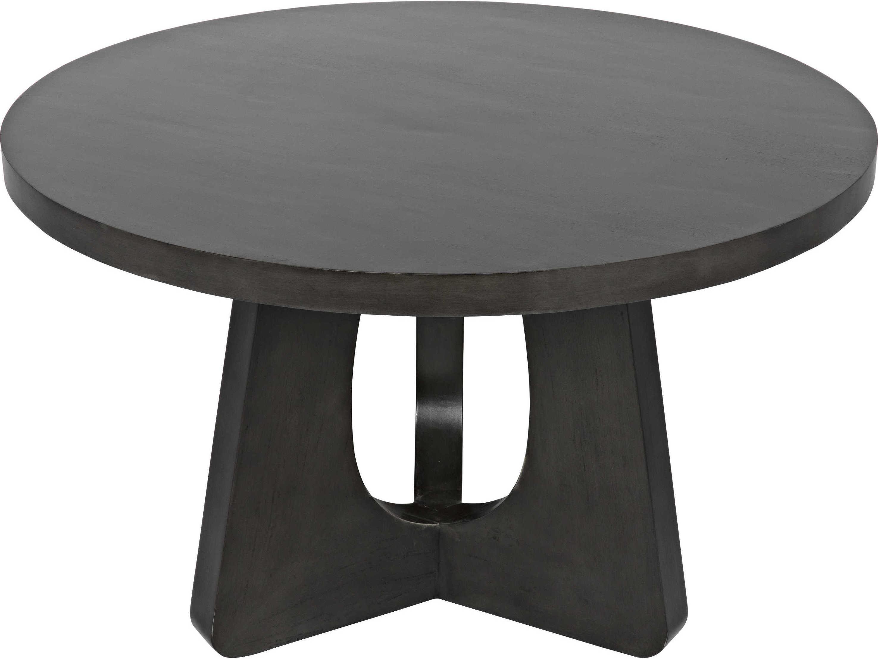 Noir Round Wood Pale Dining Table