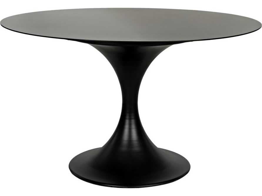 Noir Round Black Metal Dining Table