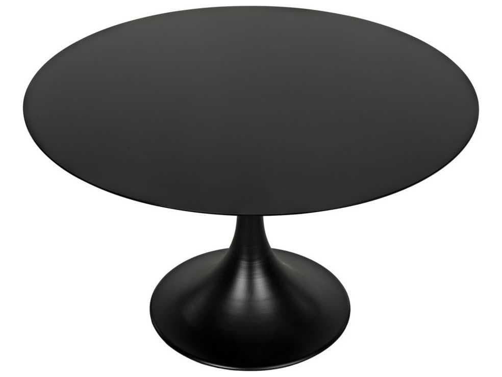 Noir Round Black Metal Dining Table