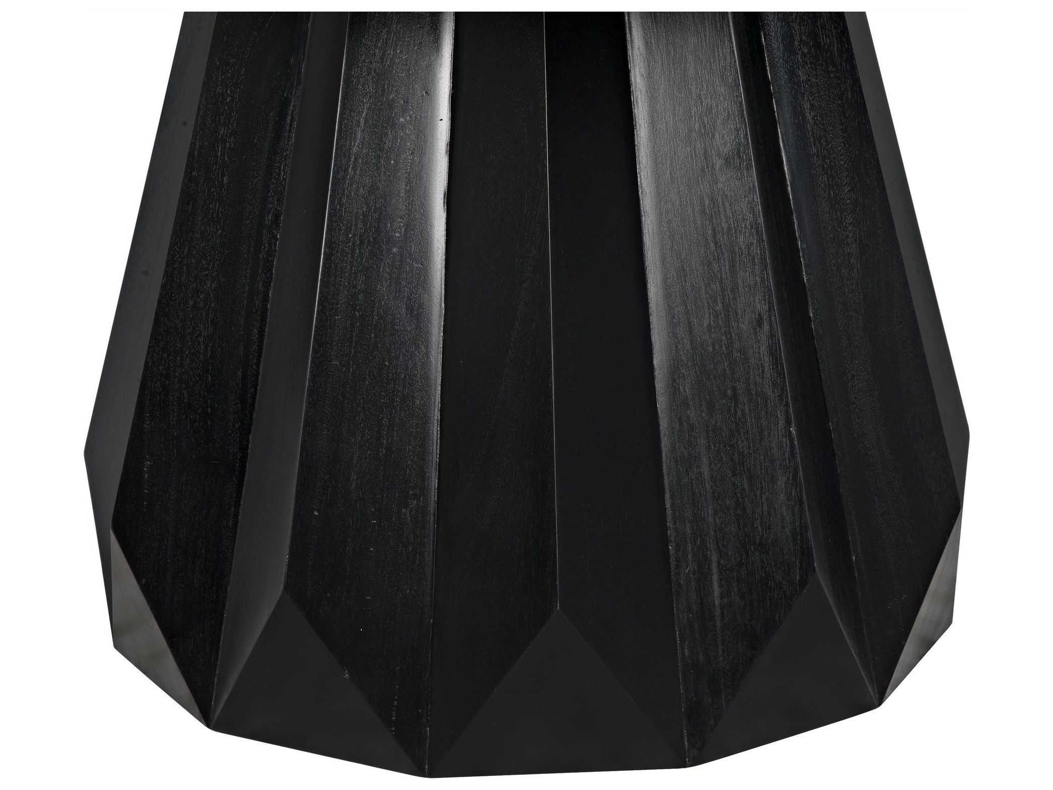 Noir Round Wood Hand Rubbed Black Dining Table